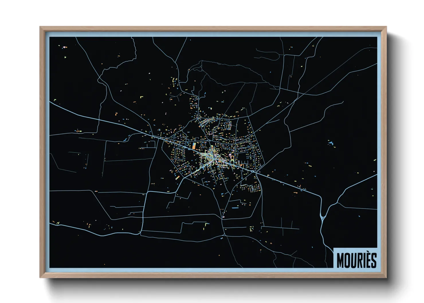 Une affiche de carte sur Mouriès