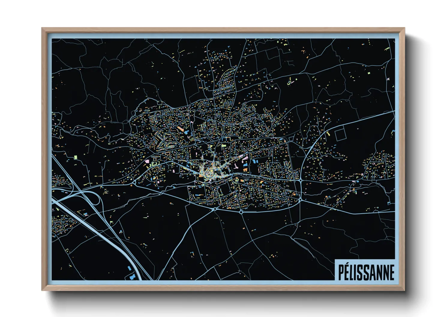 Une affiche de carte sur Pélissanne