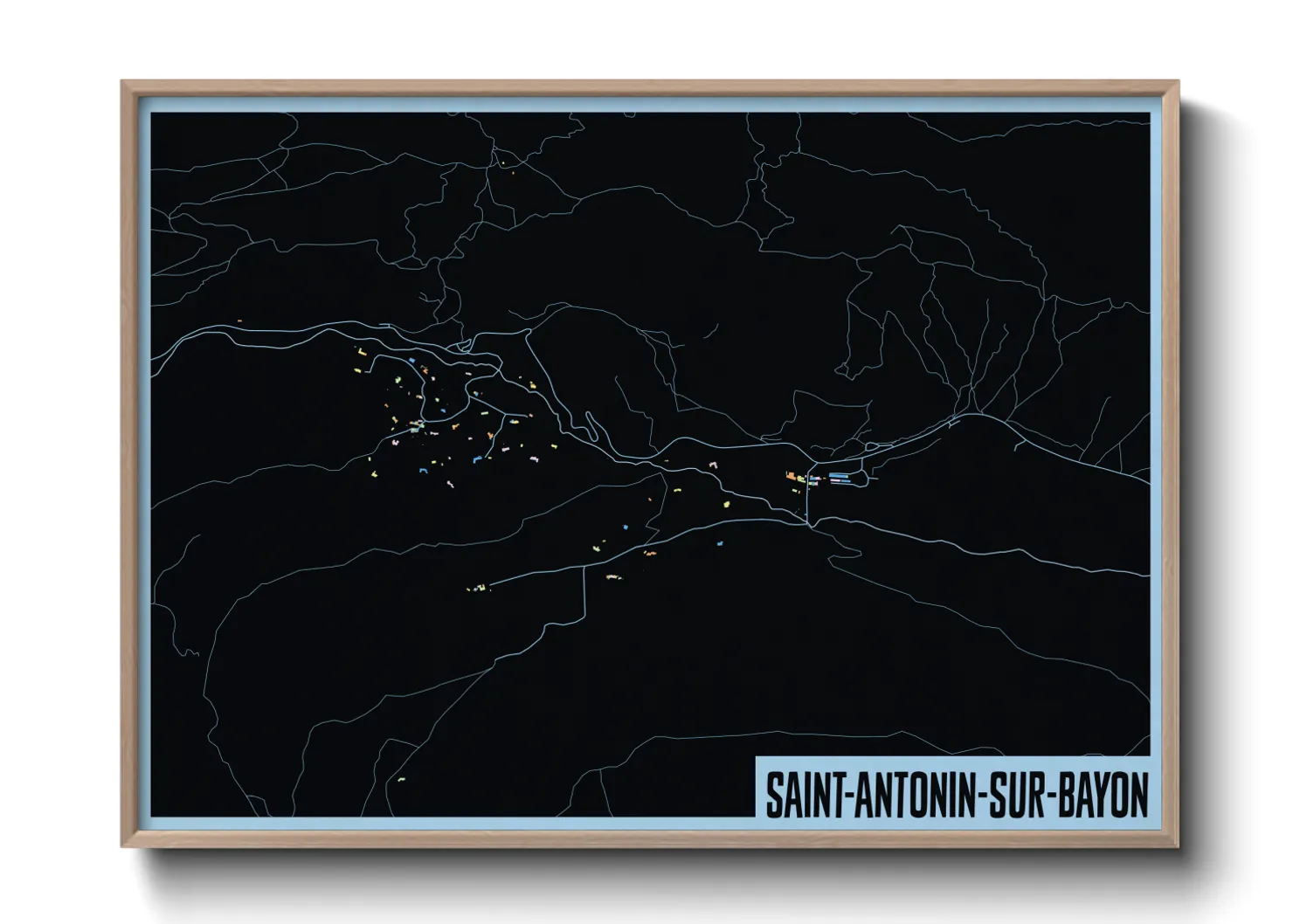 Une affiche de carte sur Saint-Antonin-sur-Bayon