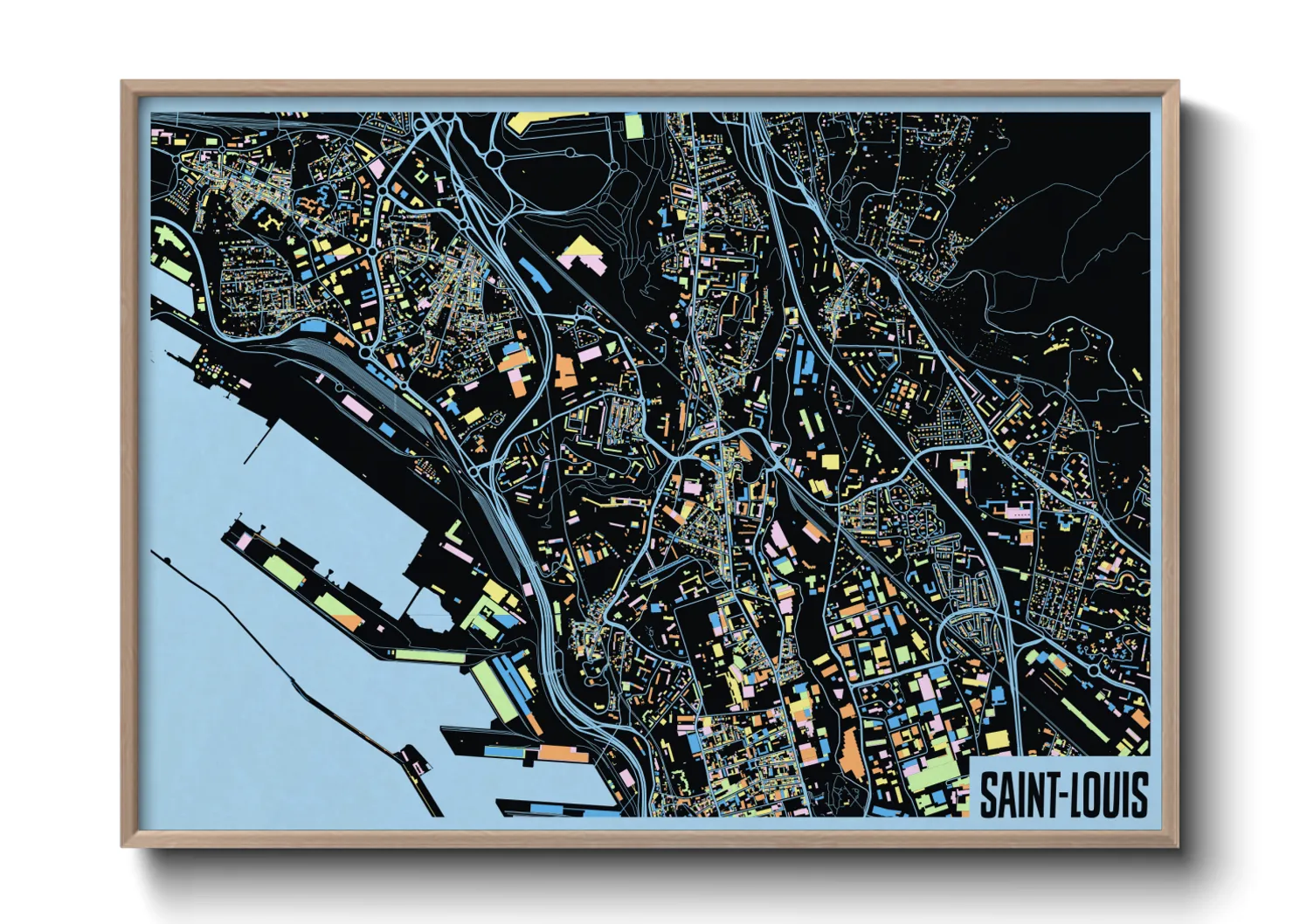 Une affiche de carte sur Saint-Louis