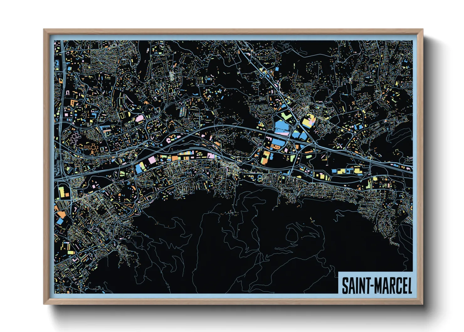 Une affiche de carte sur Saint-Marcel