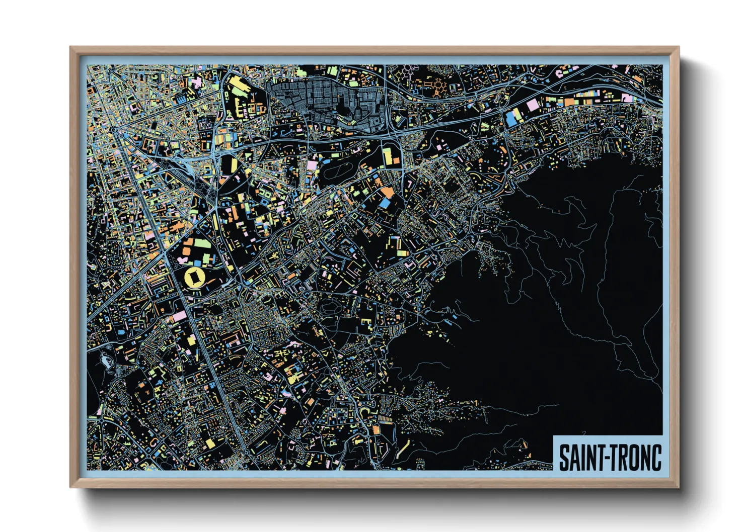 Une affiche de carte sur Saint-Tronc
