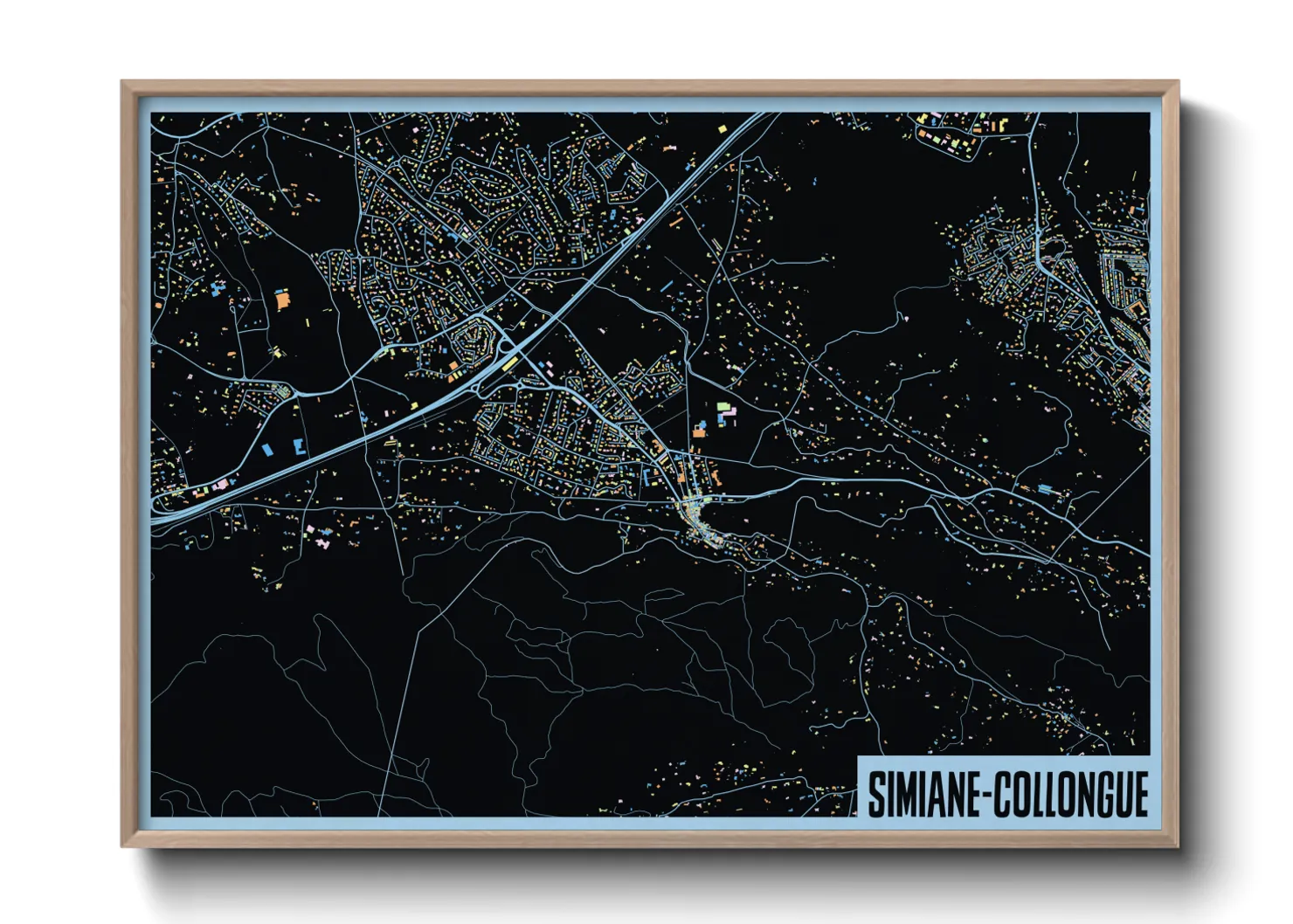 Une affiche de carte sur Simiane-Collongue