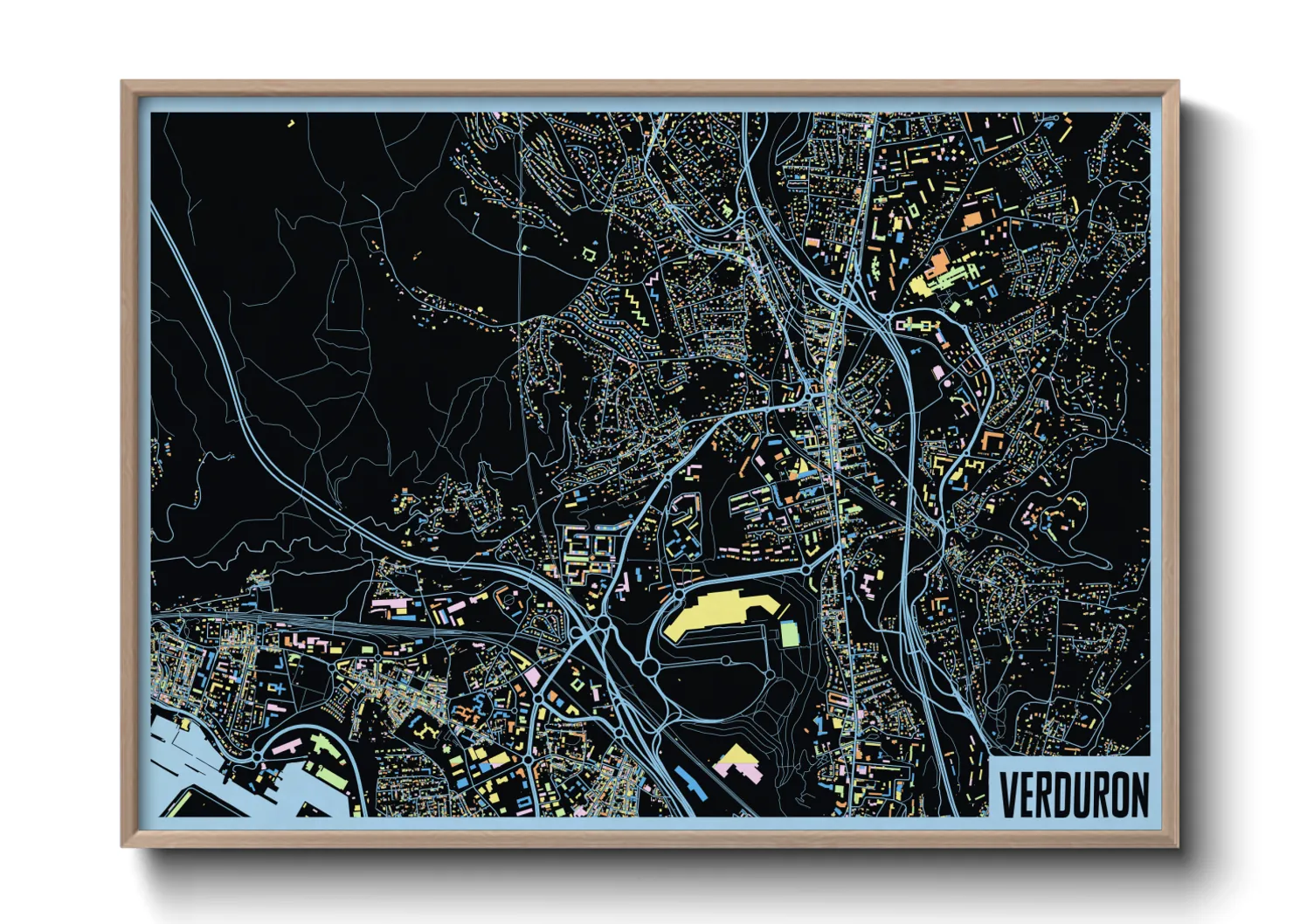 Une affiche de carte sur Verduron