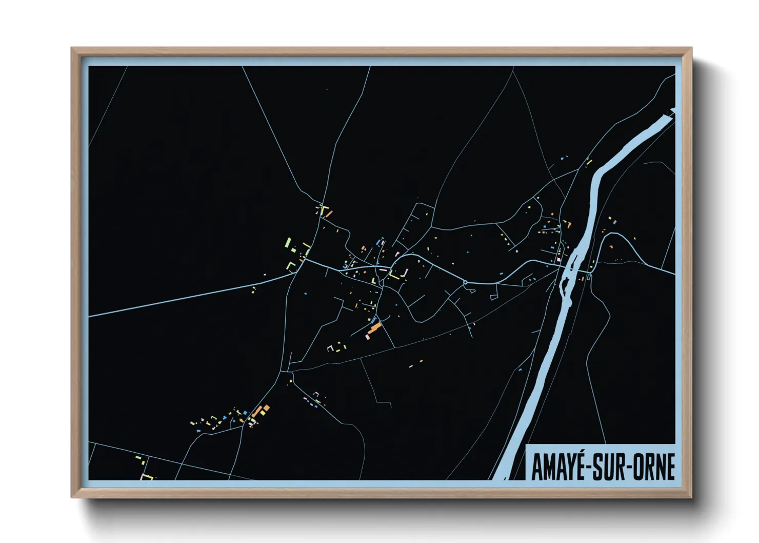 Une affiche de carte sur Amayé-sur-Orne