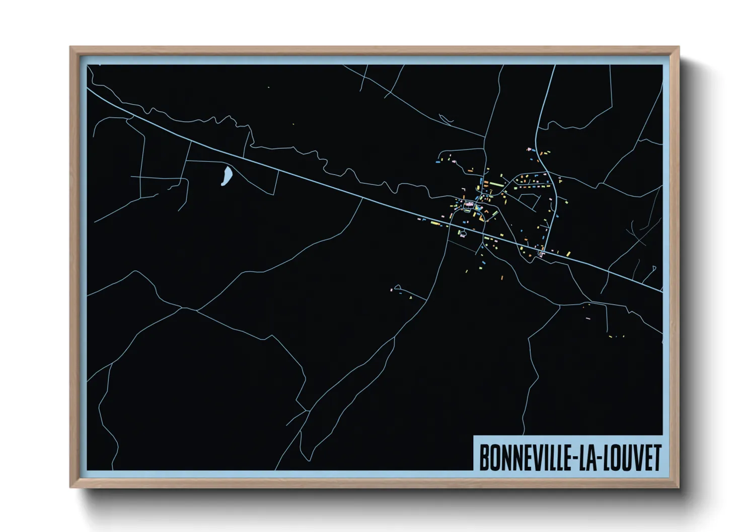Une affiche de carte sur Bonneville-la-Louvet