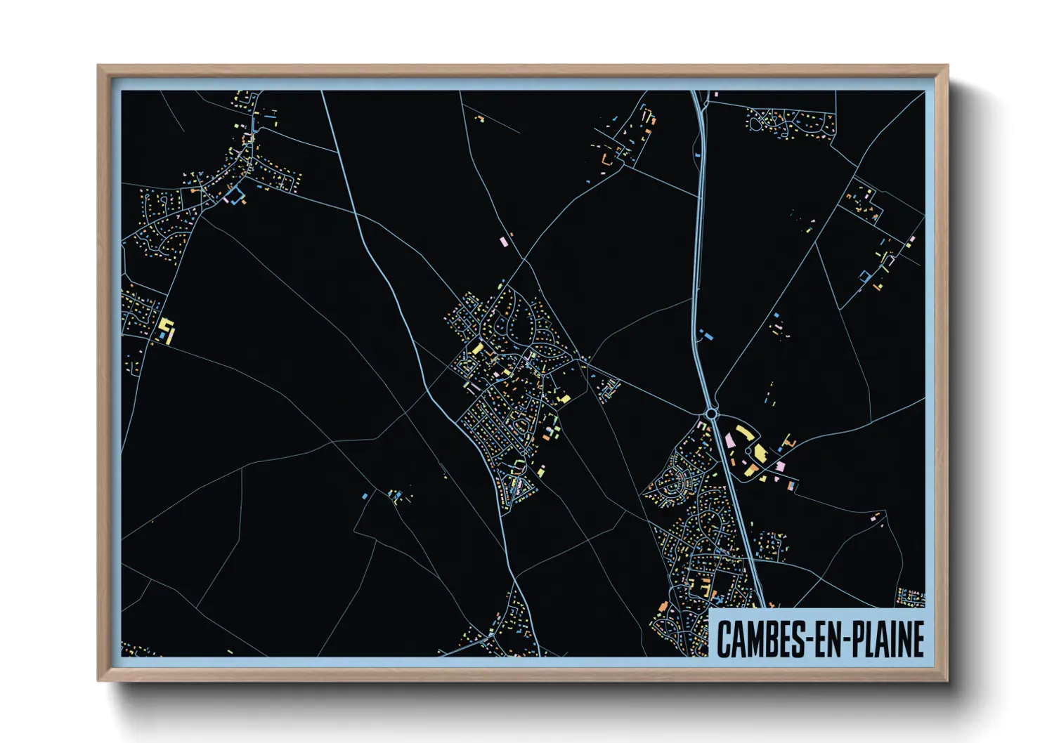 Une affiche de carte sur Cambes-en-Plaine