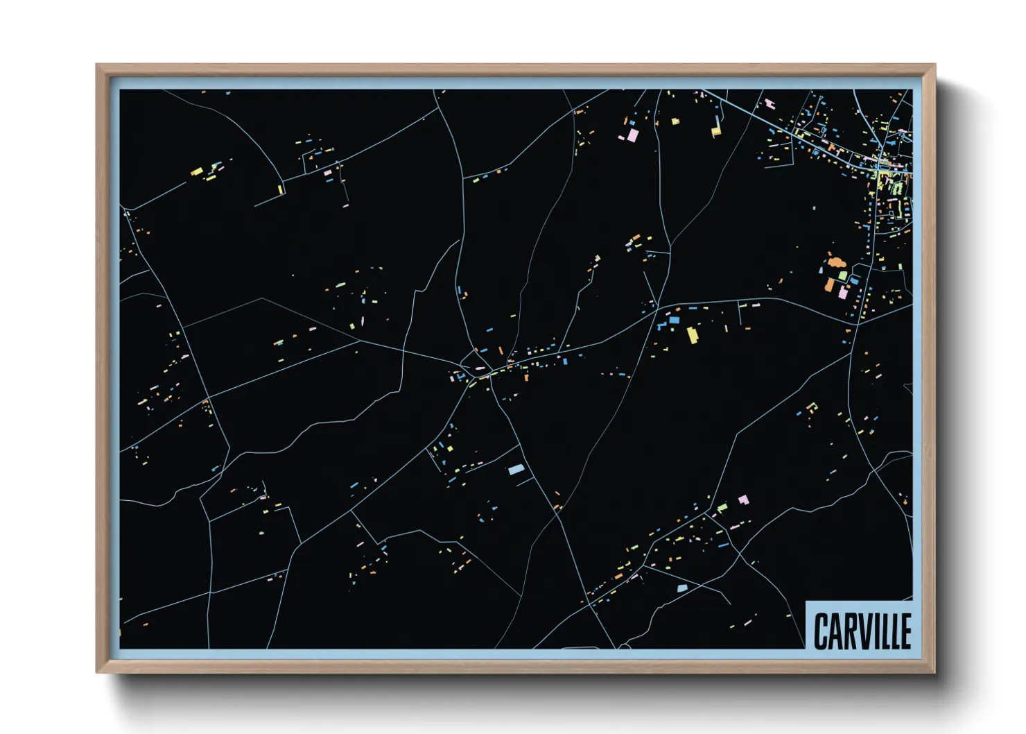 Une affiche de carte sur Carville