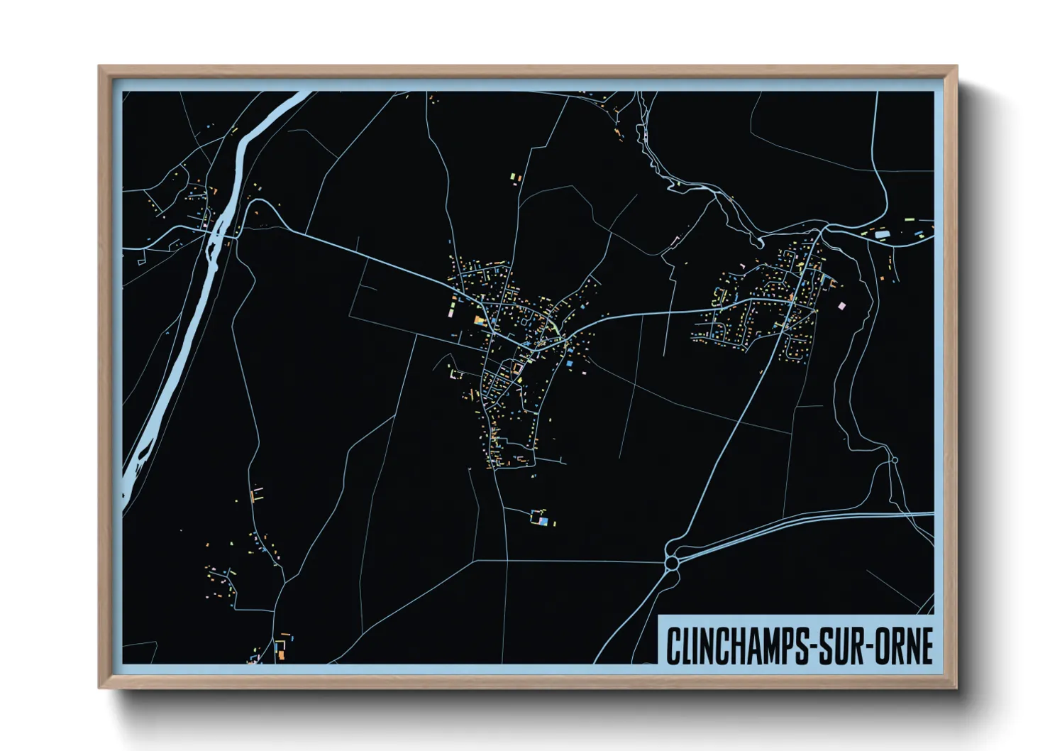 Une affiche de carte sur Clinchamps-sur-Orne