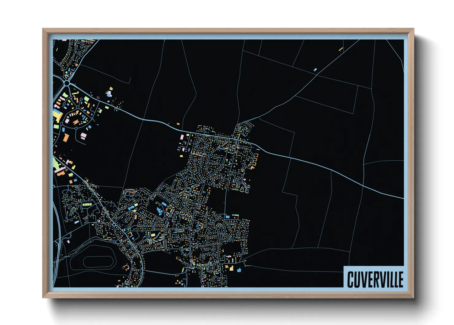 Une affiche de carte sur Cuverville