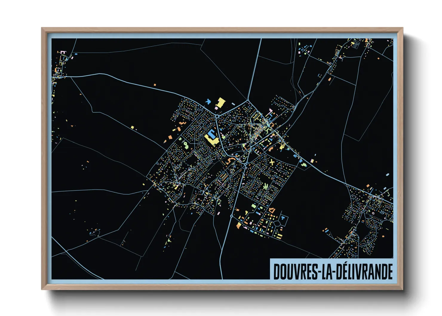 Une affiche de carte sur Douvres-la-Délivrande