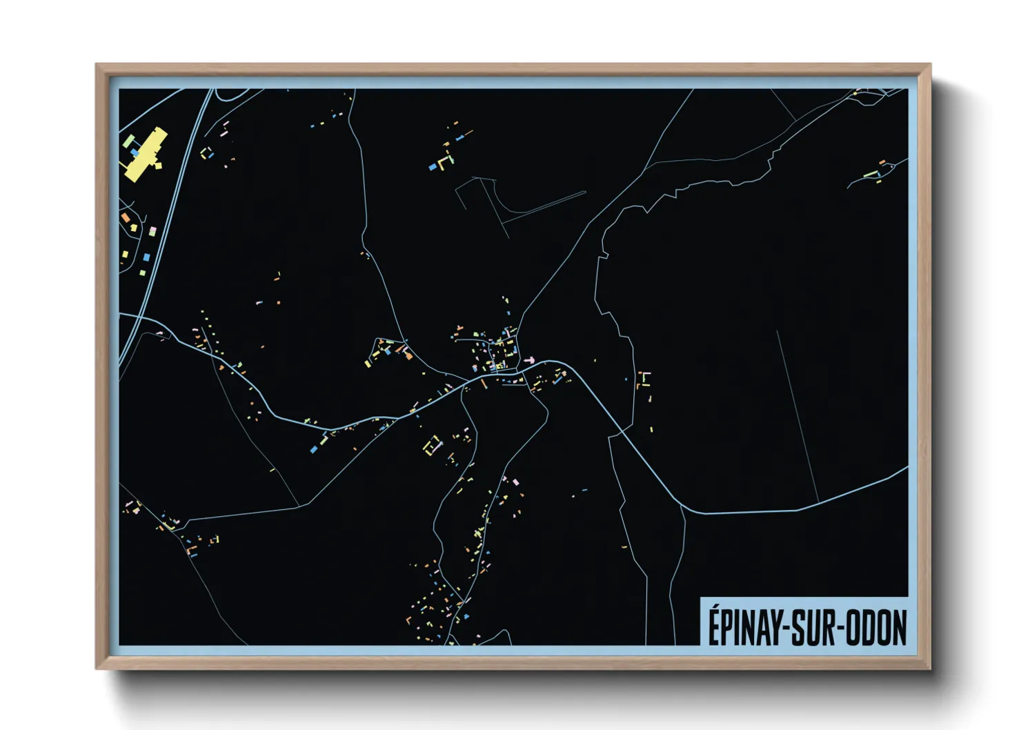 Une affiche de carte sur Épinay-sur-Odon