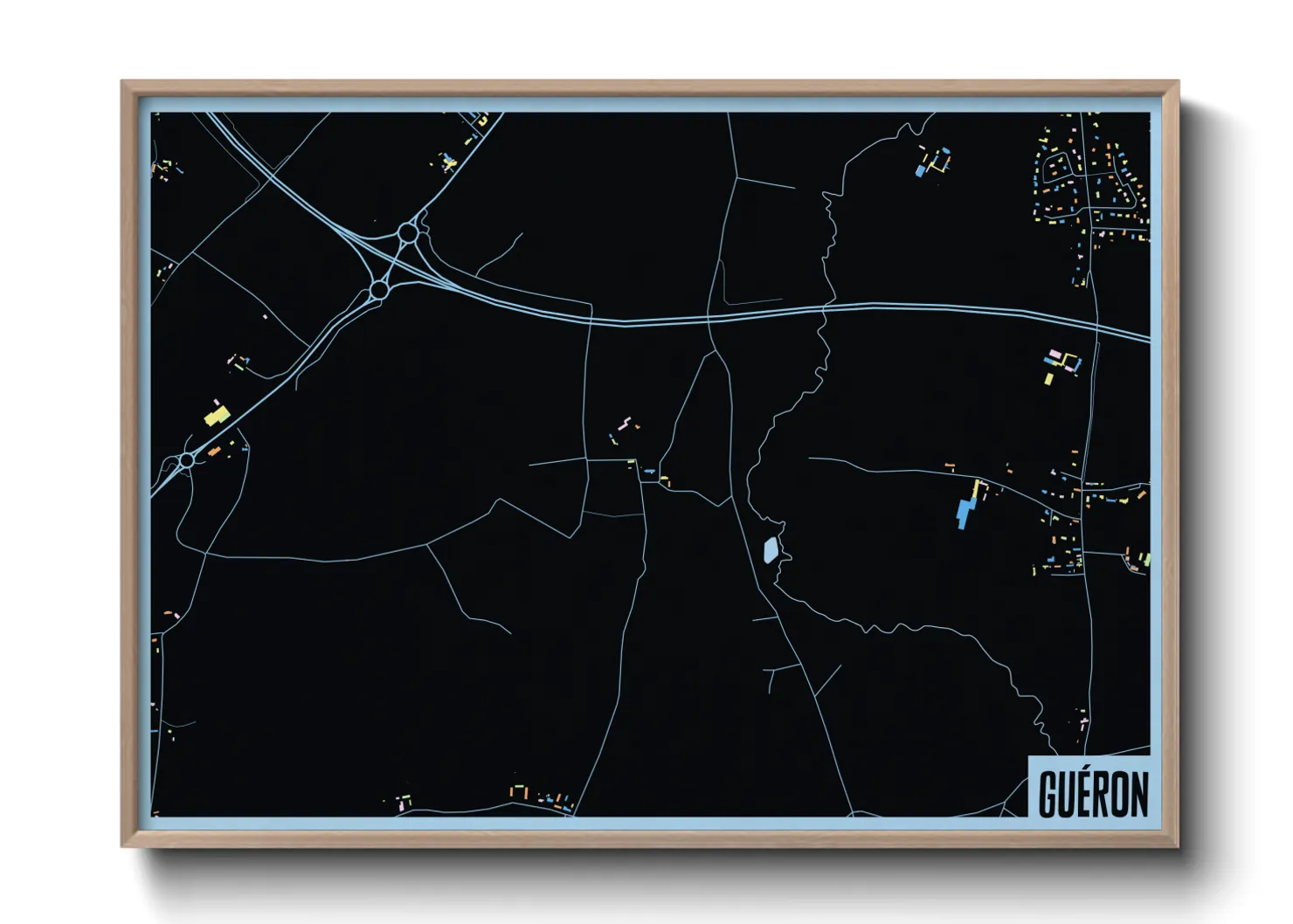 Une affiche de carte sur Guéron