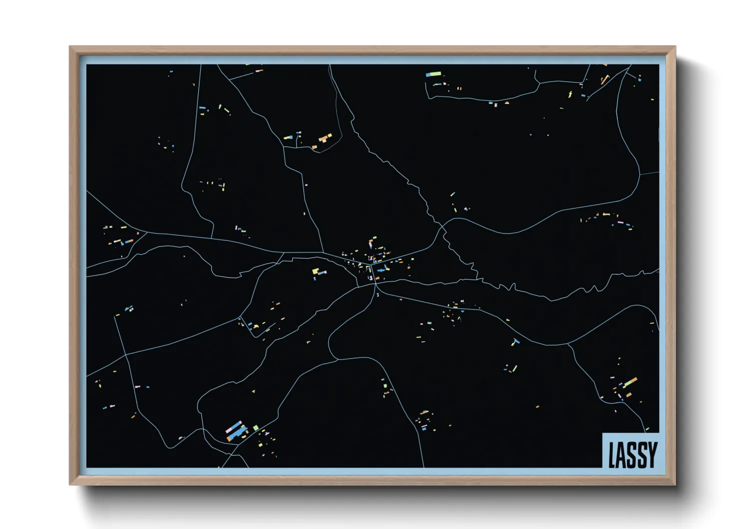 Une affiche de carte sur Lassy