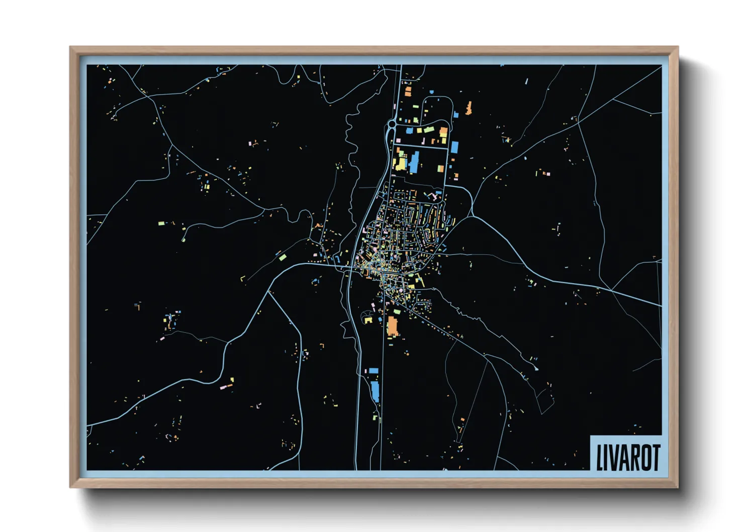 Une affiche de carte sur Livarot