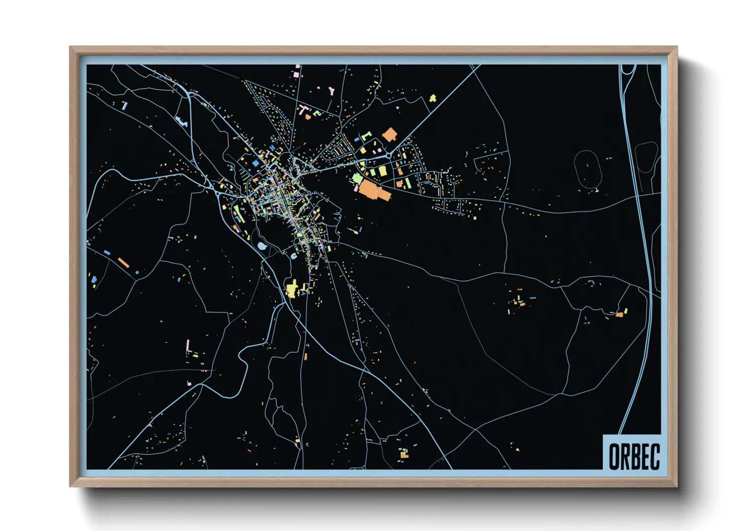 Une affiche de carte sur Orbec