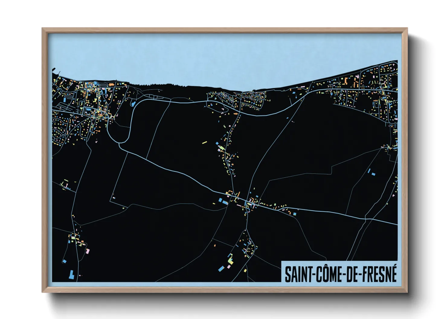 Une affiche de carte sur Saint-Côme-de-Fresné