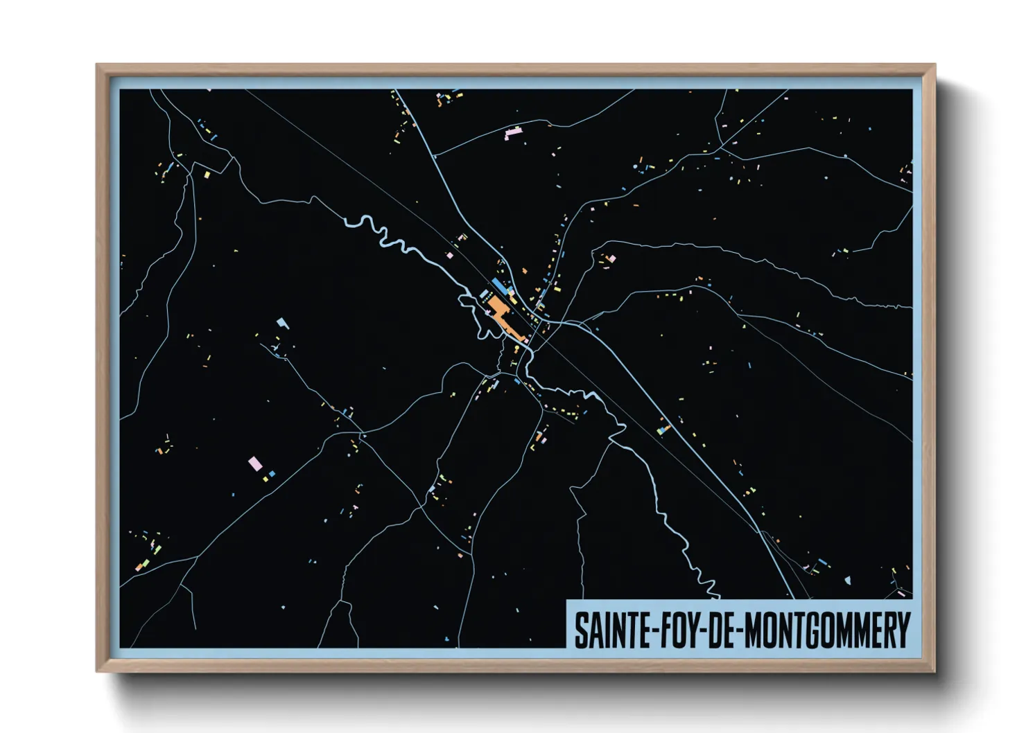 Une affiche de carte sur Sainte-Foy-de-Montgommery
