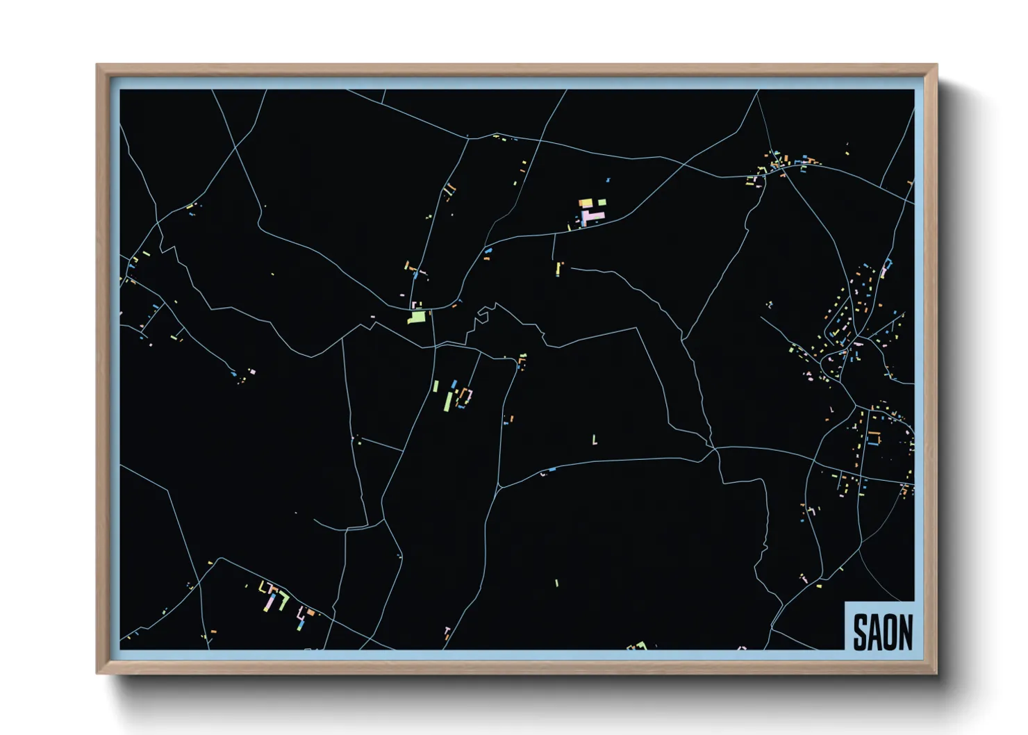 Une affiche de carte sur Saon