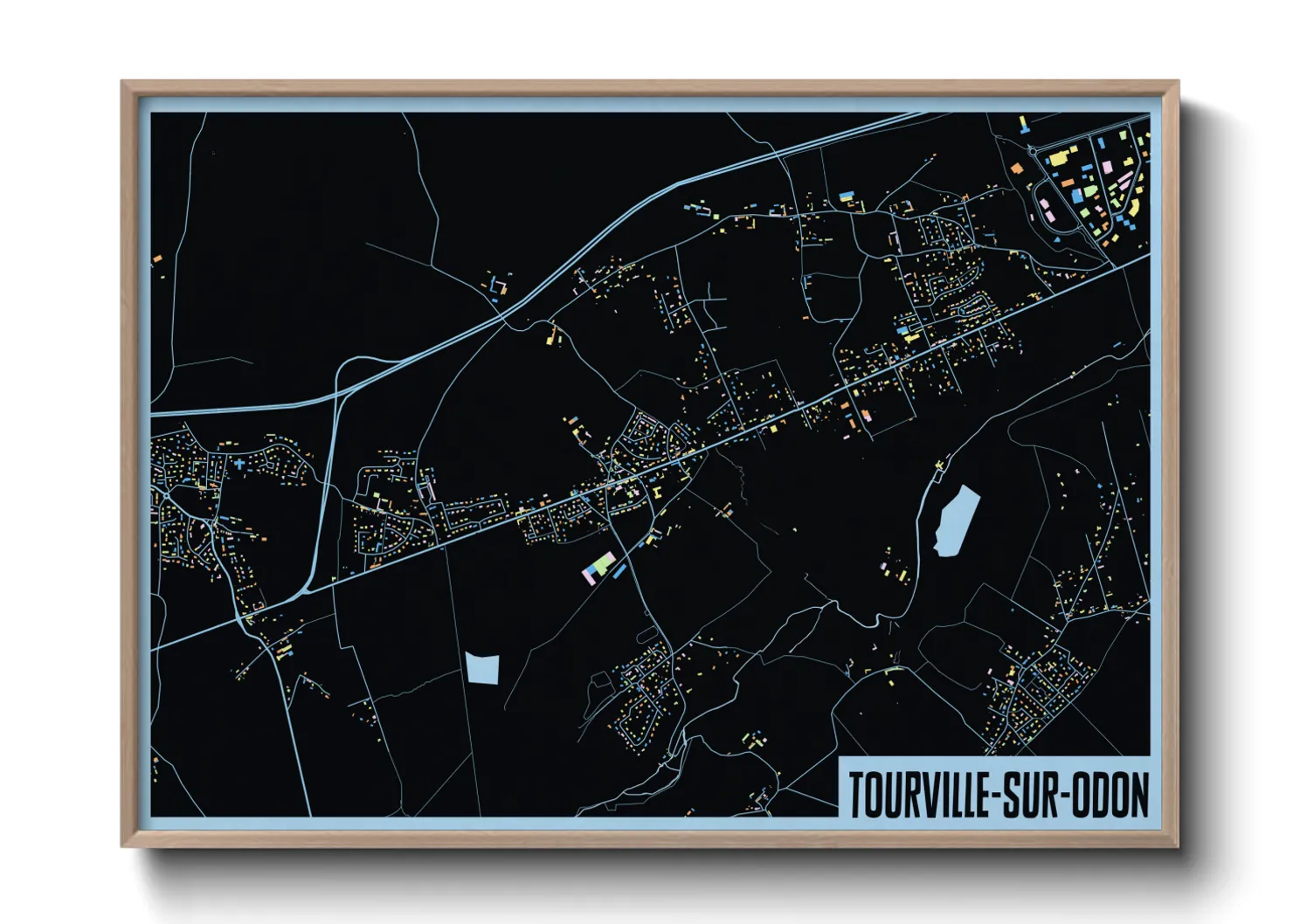 Une affiche de carte sur Tourville-sur-Odon