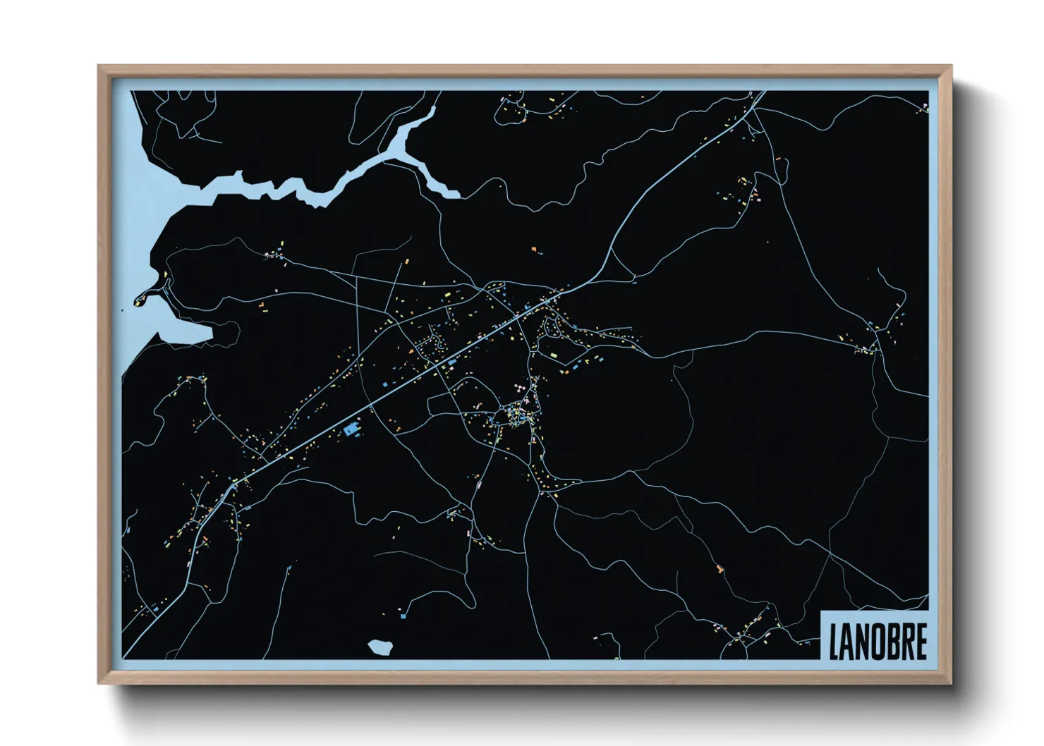 Une affiche de carte sur Lanobre
