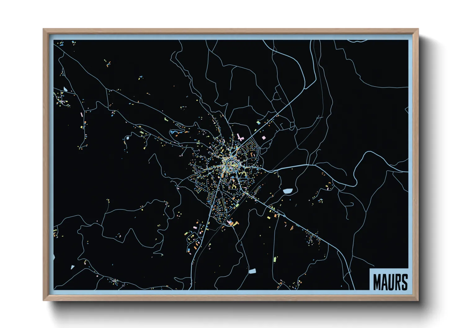 Une affiche de carte sur Maurs
