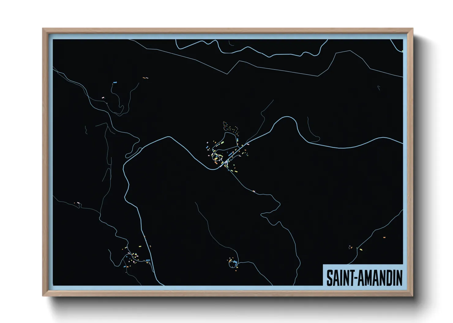 Une affiche de carte sur Saint-Amandin