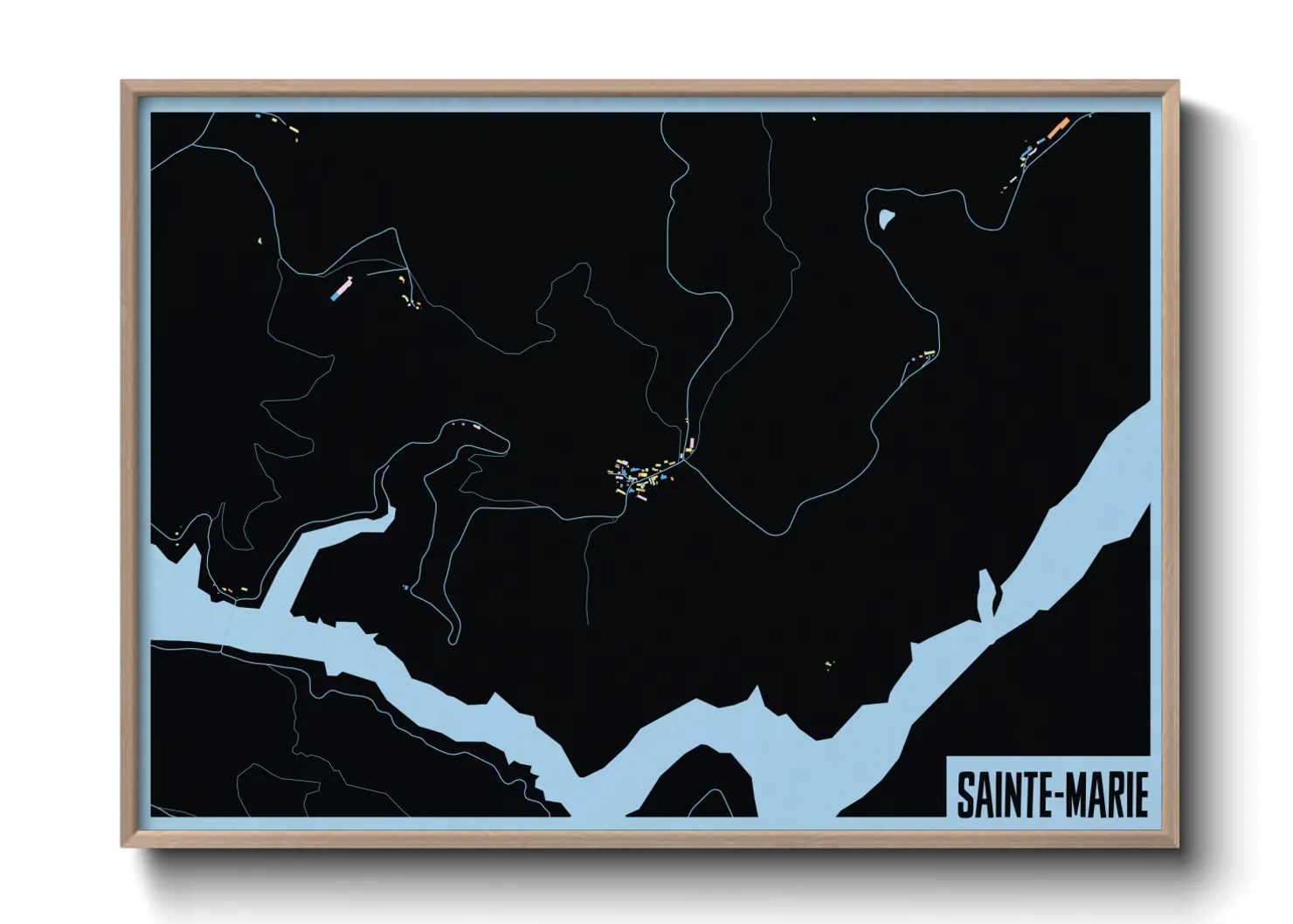 Une affiche de carte sur Sainte-Marie