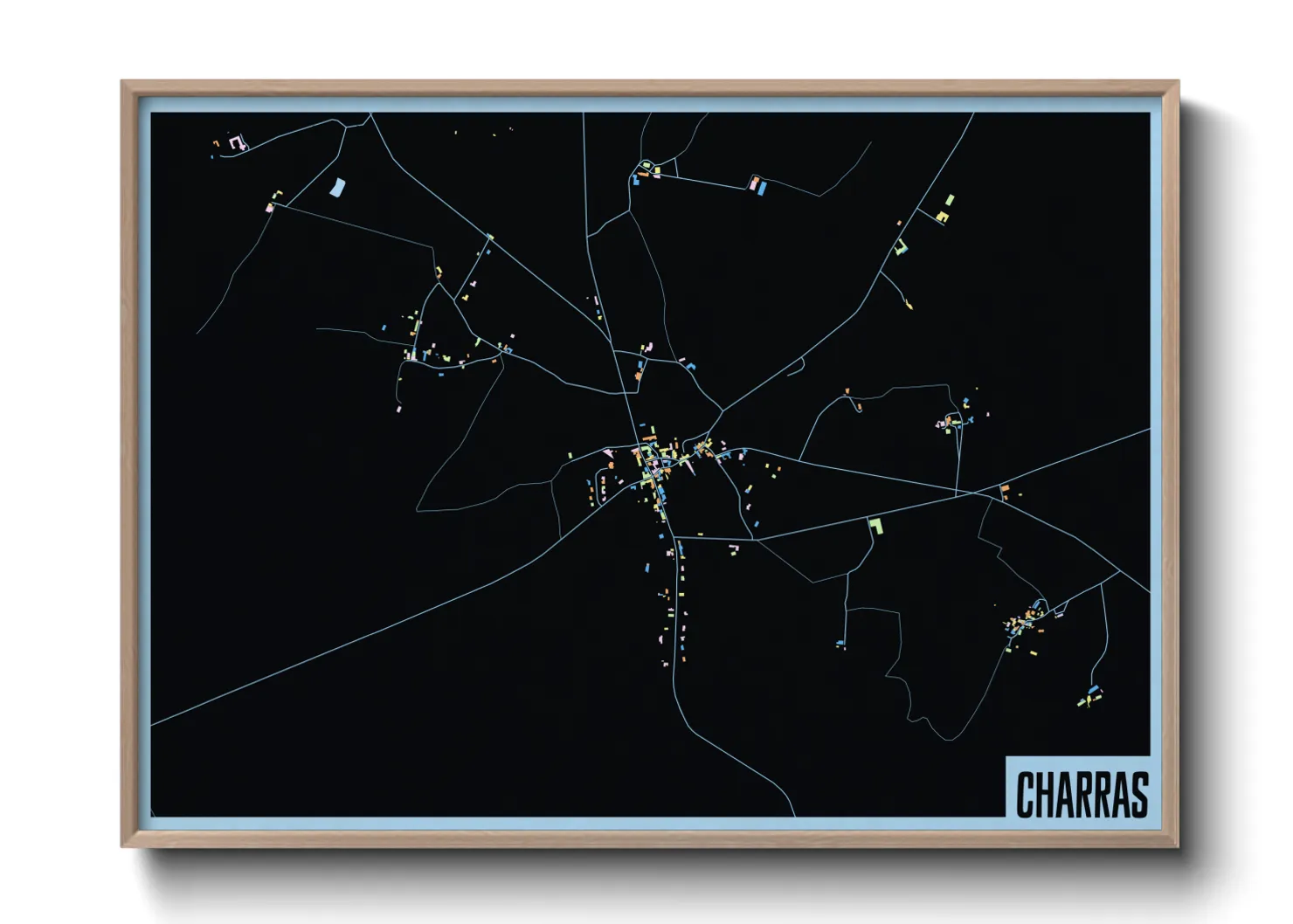 Une affiche de carte sur Charras