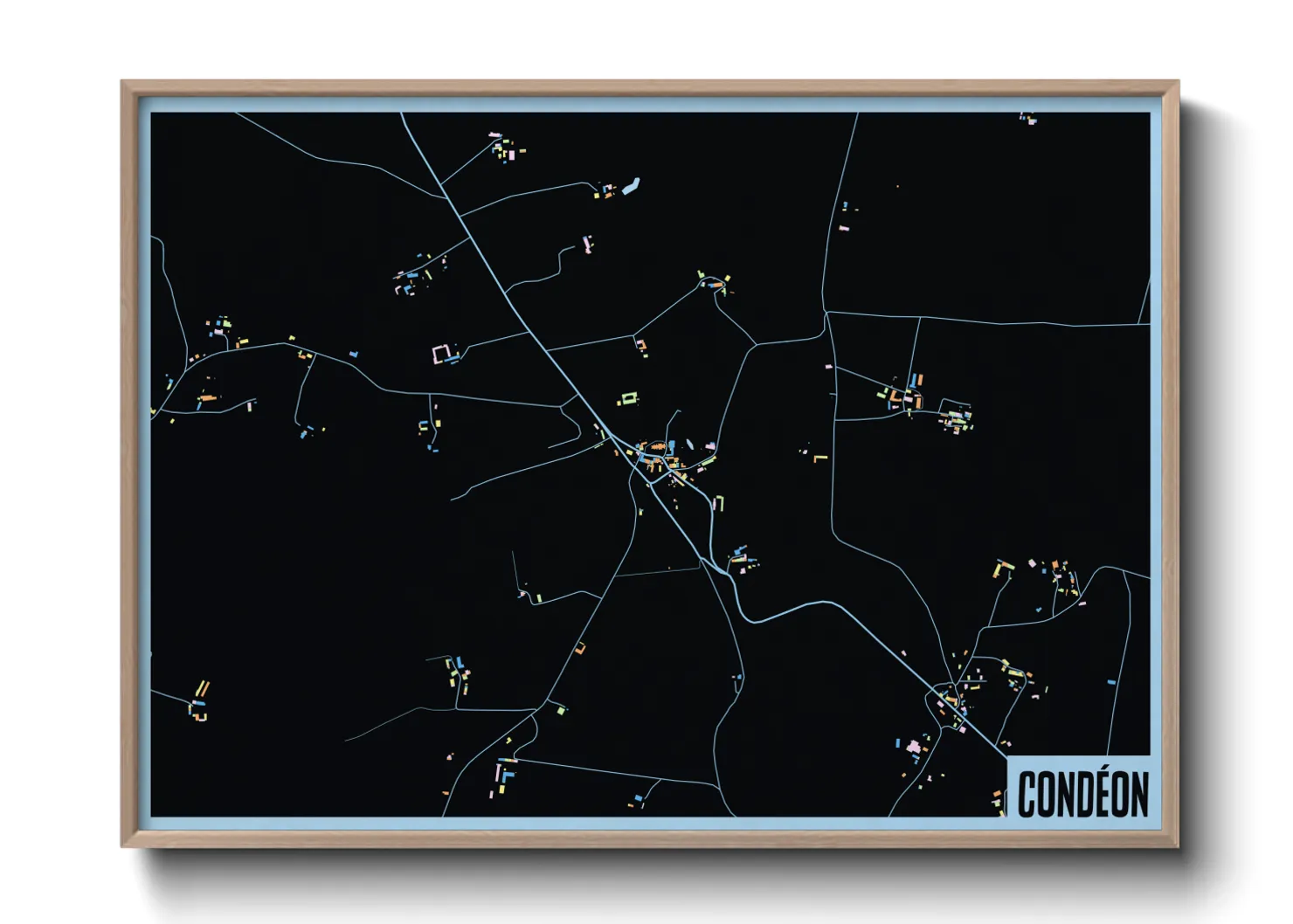 Une affiche de carte sur Condéon