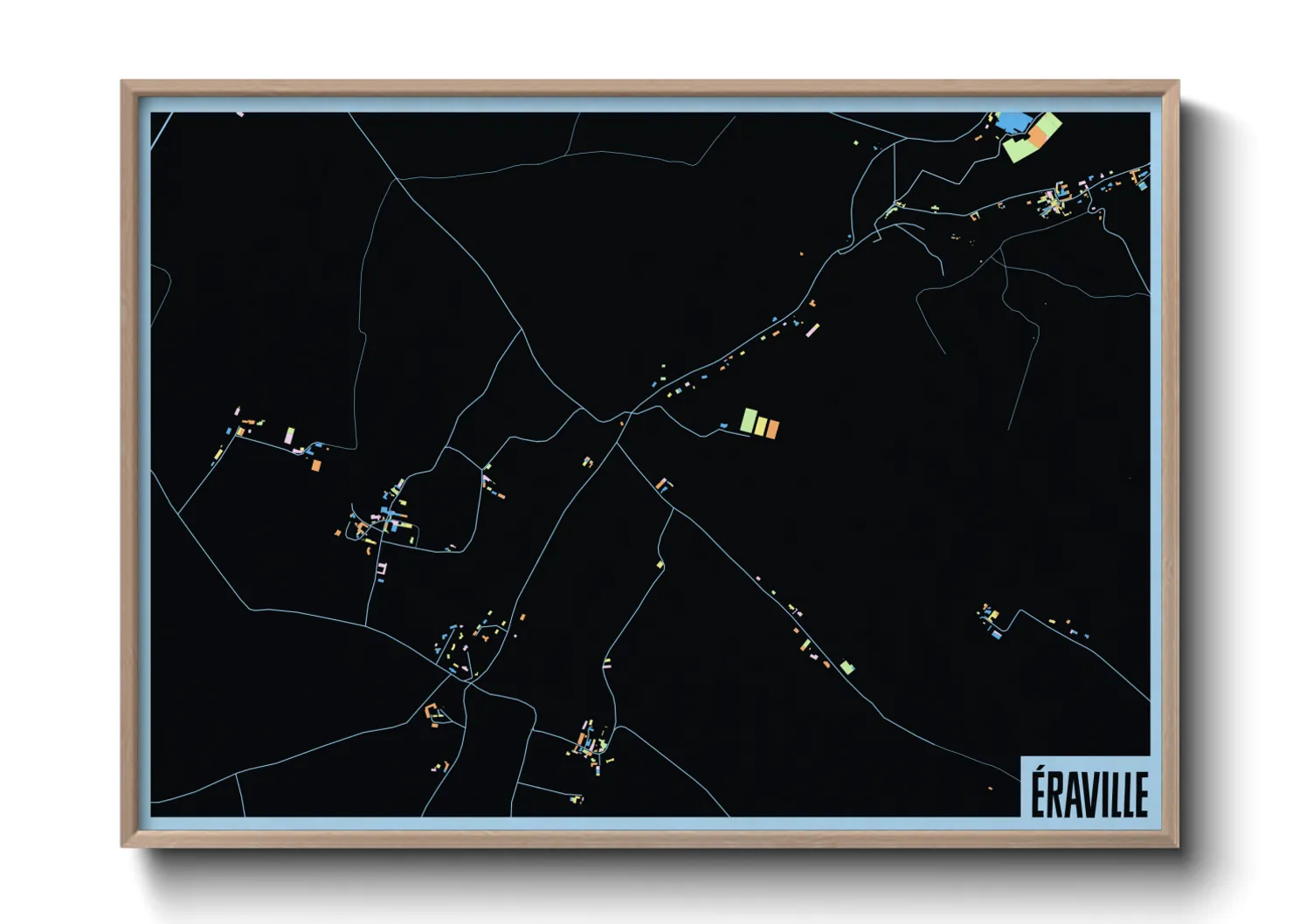 Une affiche de carte sur Éraville