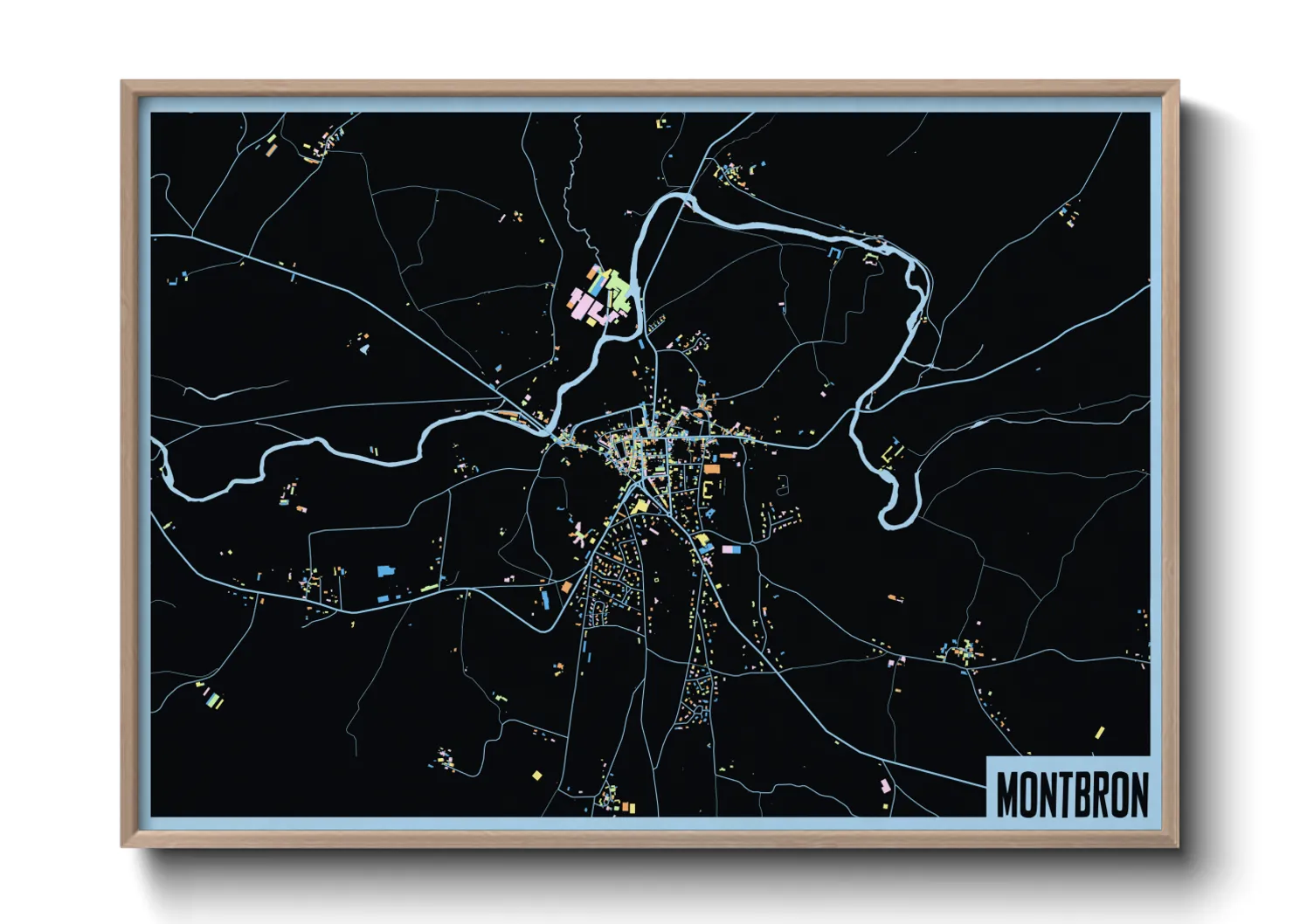 Une affiche de carte sur Montbron