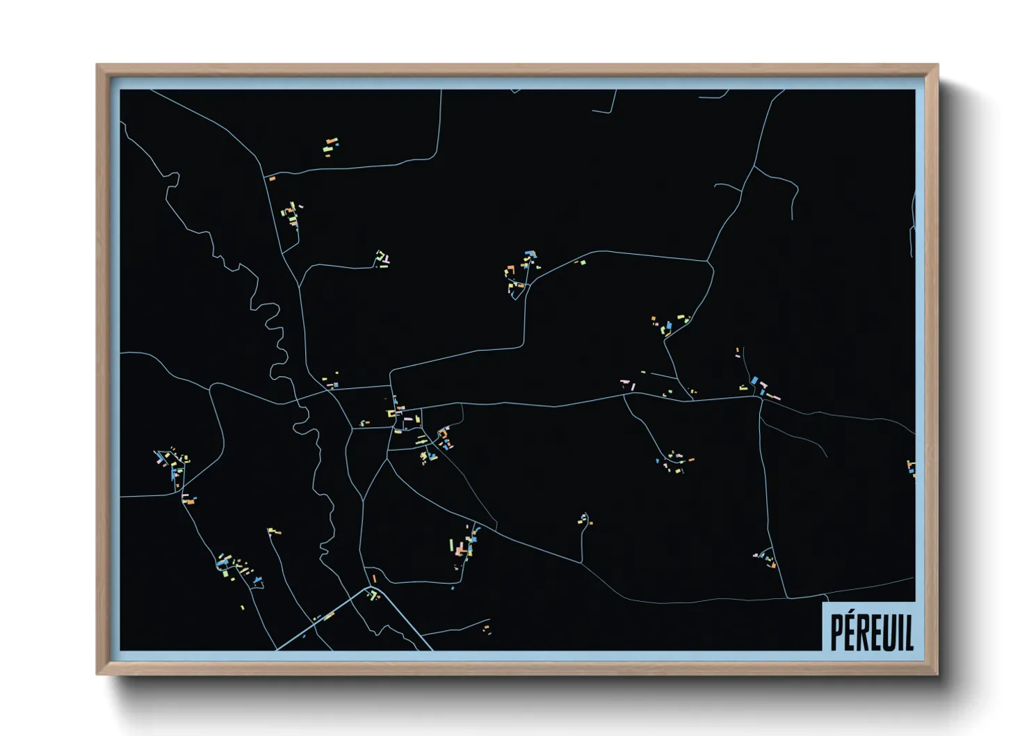 Une affiche de carte sur Péreuil