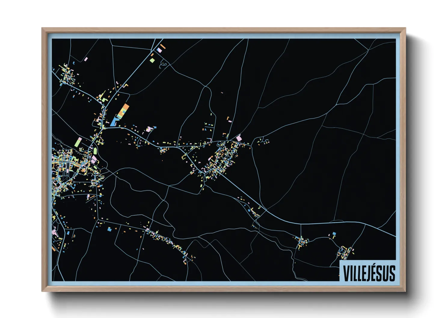 Une affiche de carte sur Villejésus