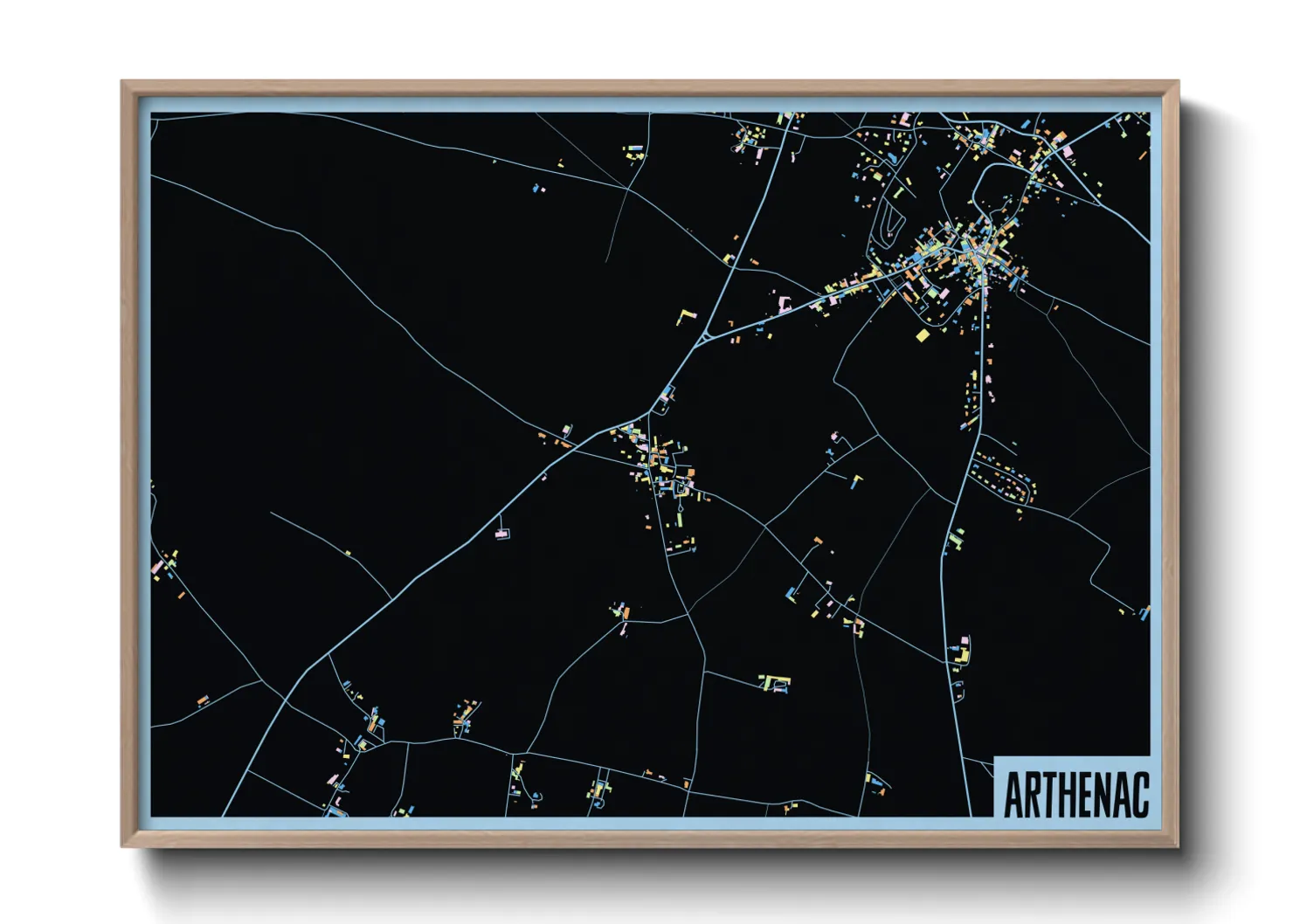 Une affiche de carte sur Arthenac