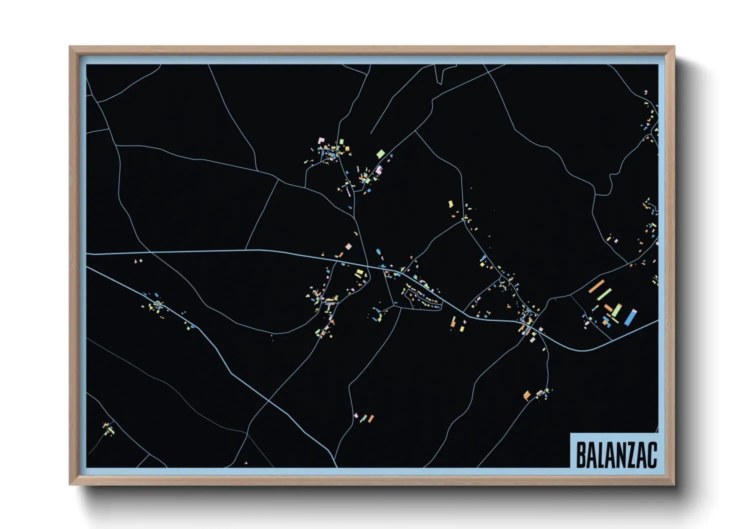 Une affiche de carte sur Balanzac