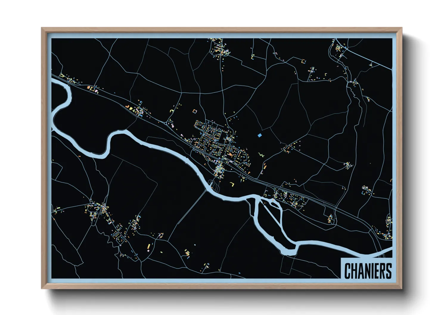 Une affiche de carte sur Chaniers