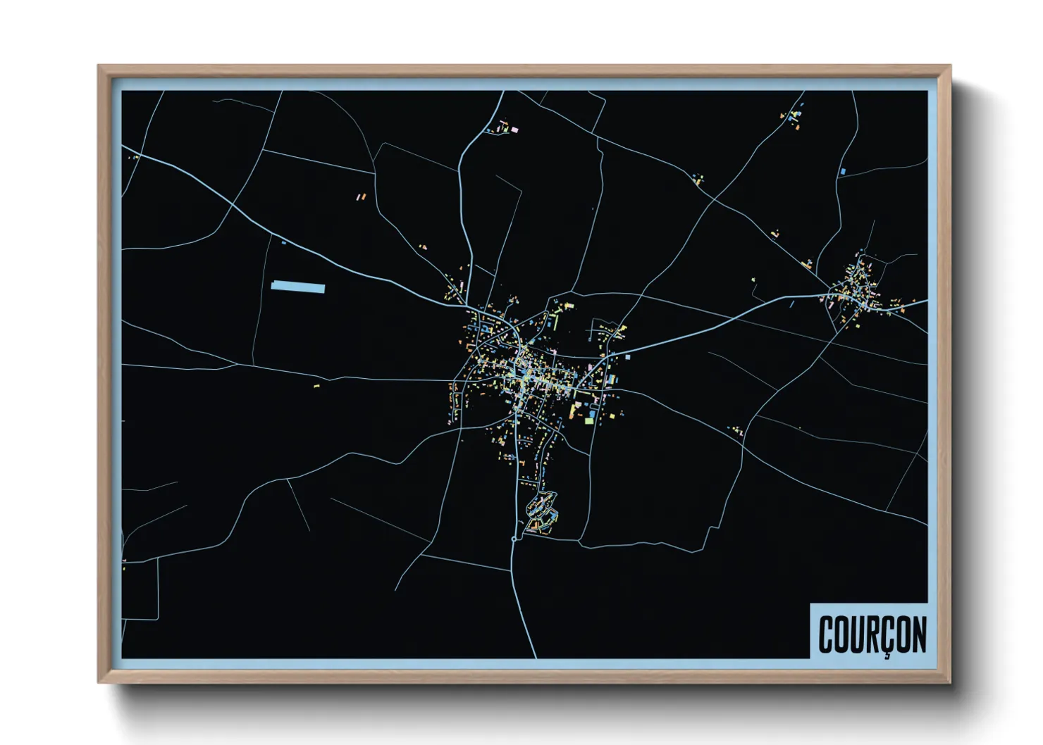 Une affiche de carte sur Courçon