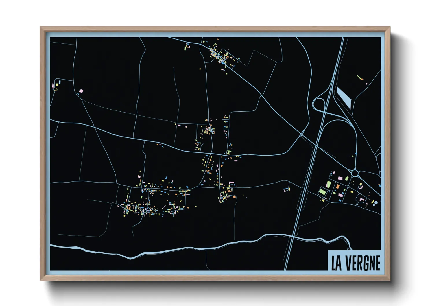 Une affiche de carte sur La Vergne