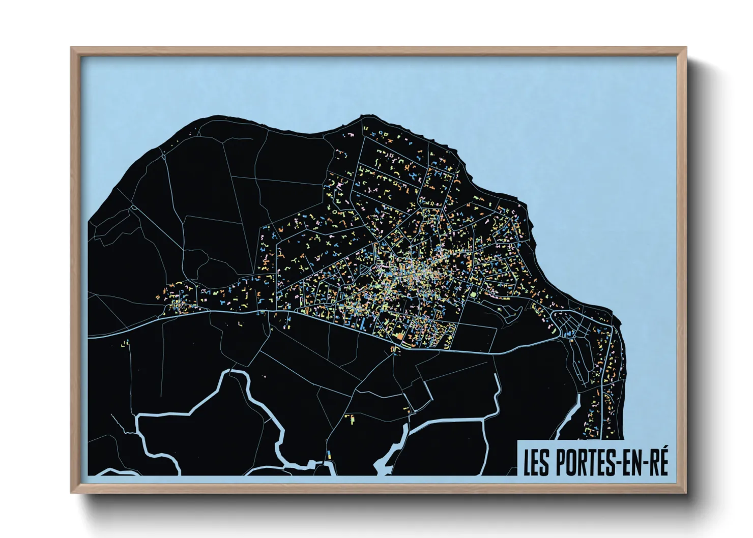 Une affiche de carte sur Les Portes-en-Ré