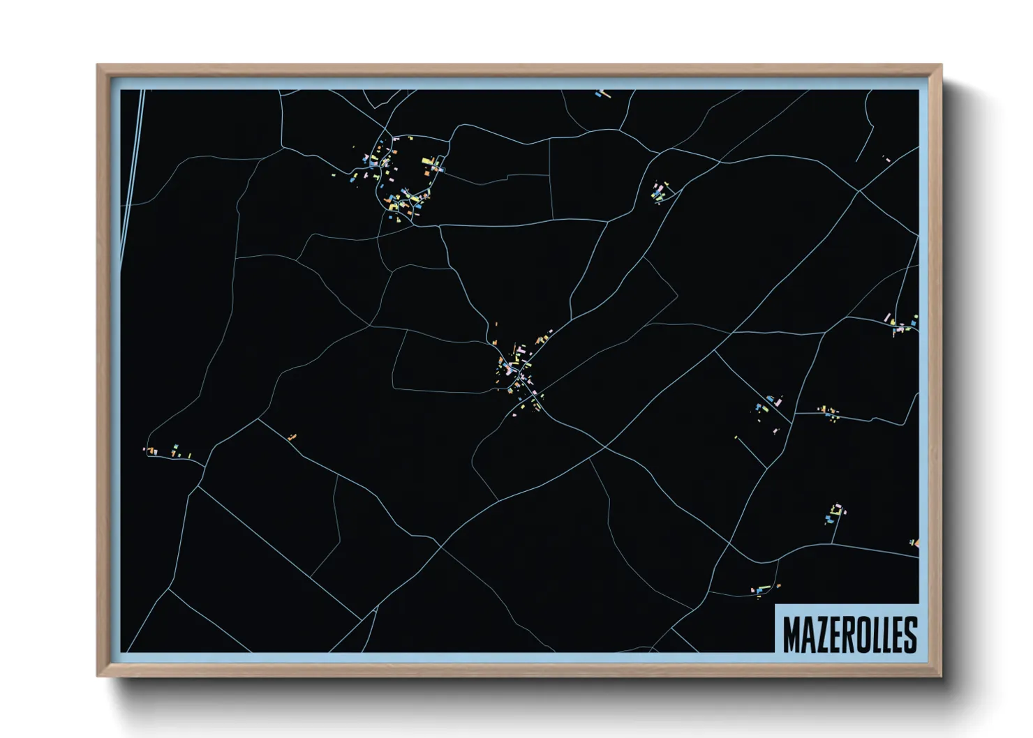 Une affiche de carte sur Mazerolles