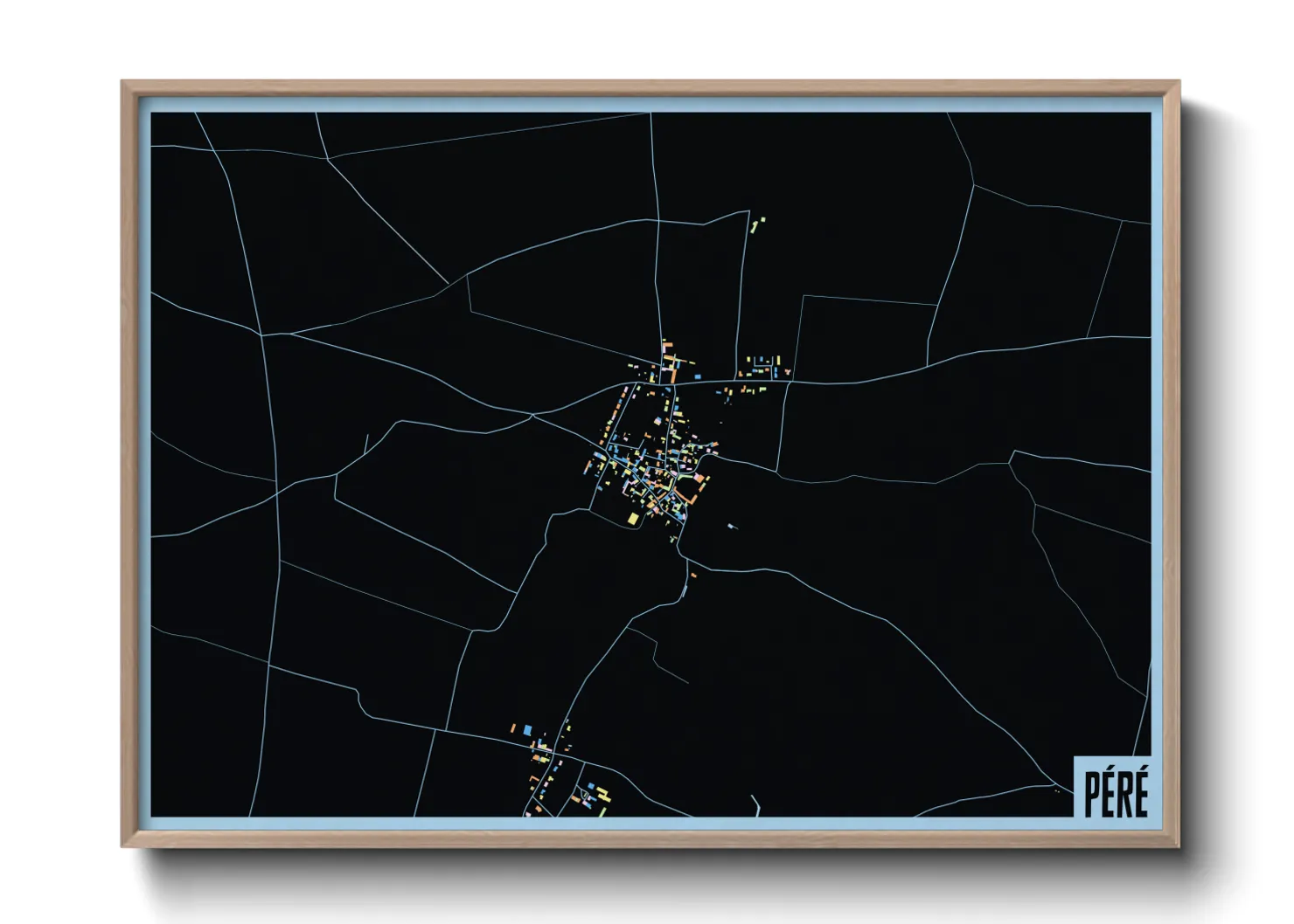Une affiche de carte sur Péré