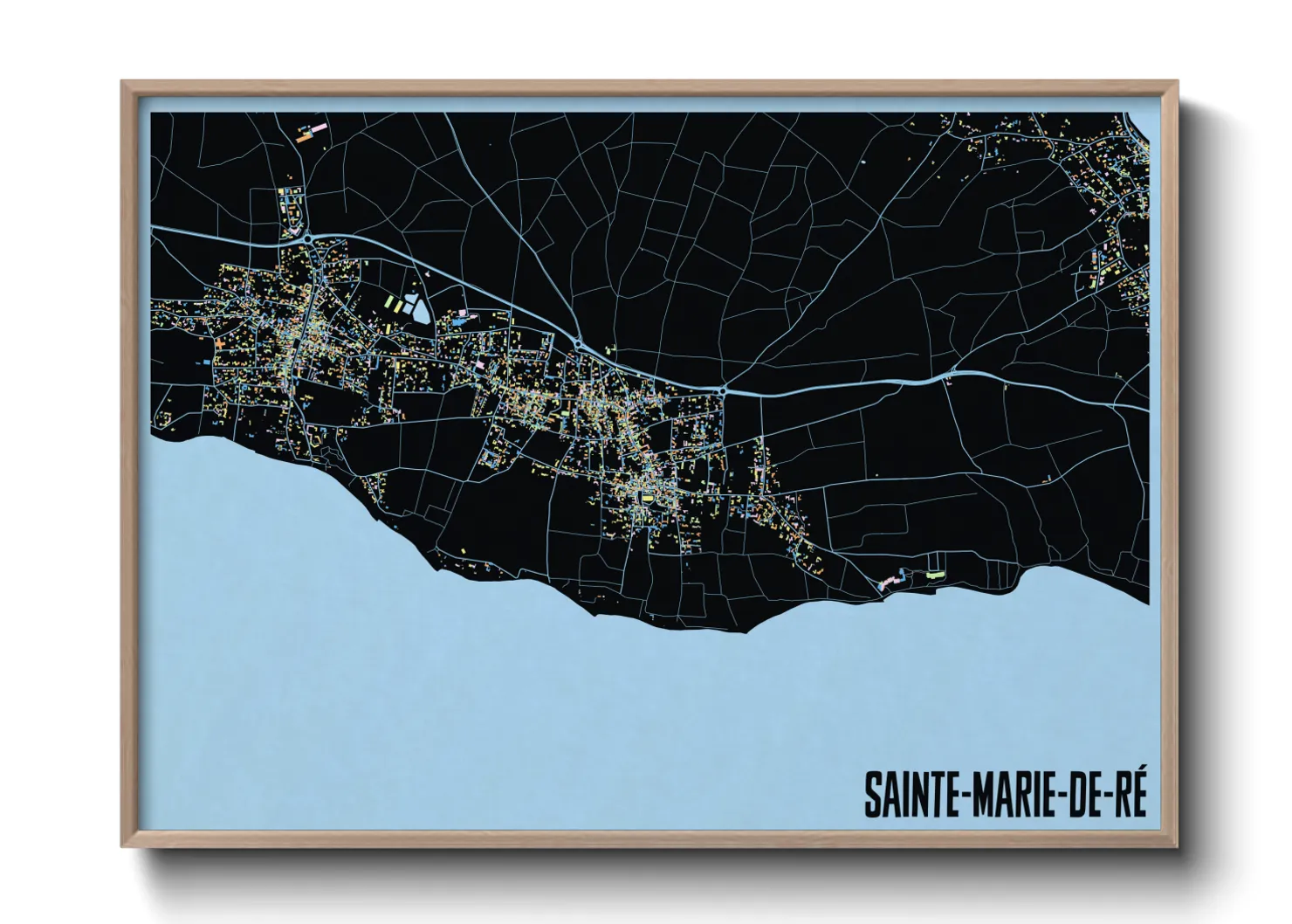 Une affiche de carte sur Sainte-Marie-de-Ré
