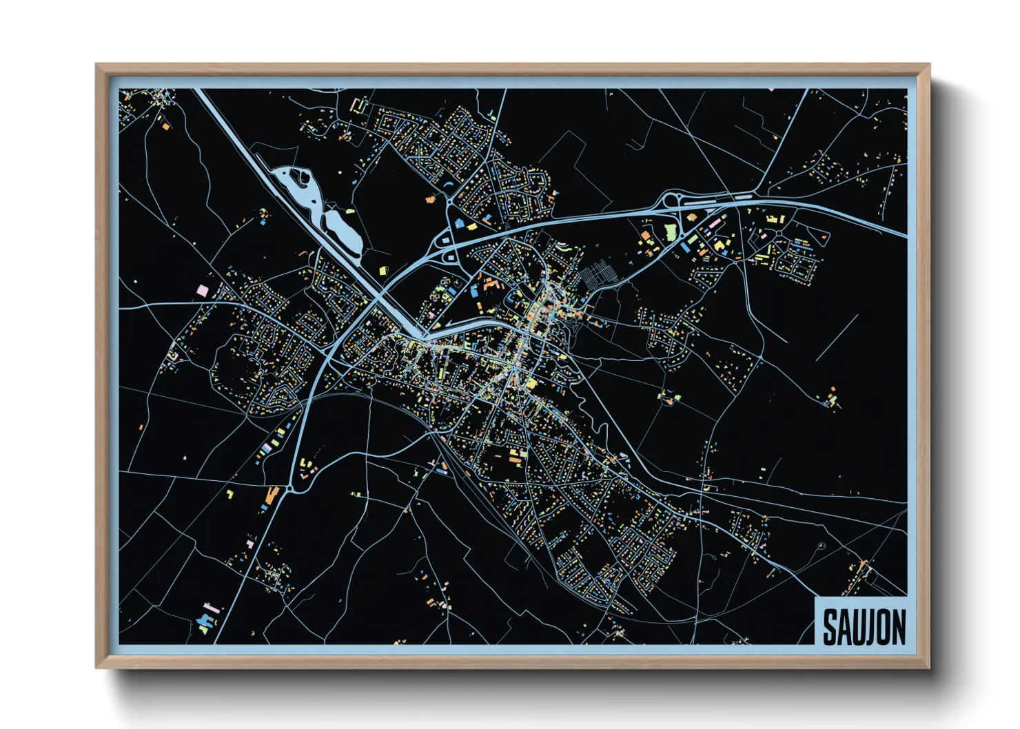 Une affiche de carte sur Saujon