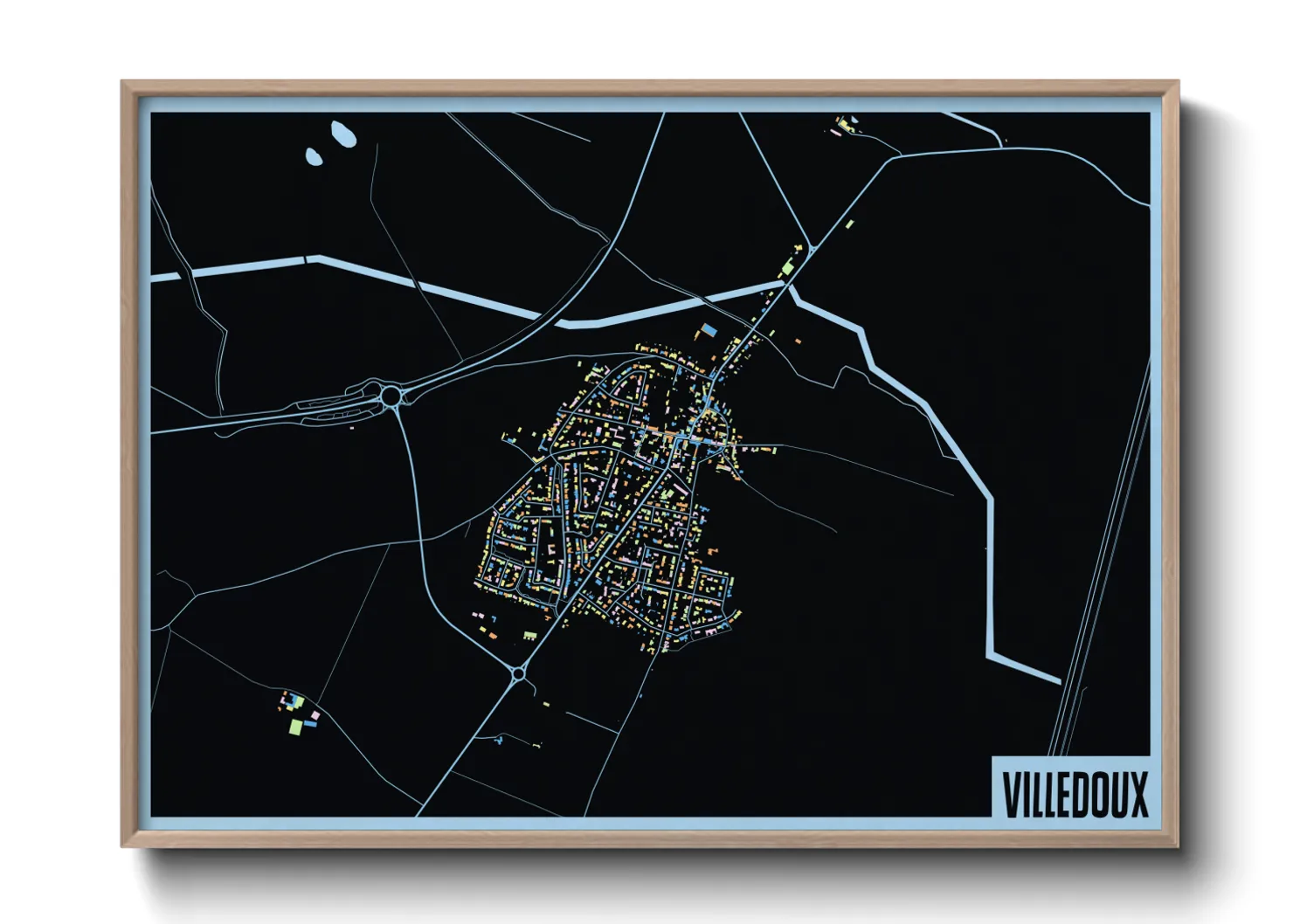 Une affiche de carte sur Villedoux