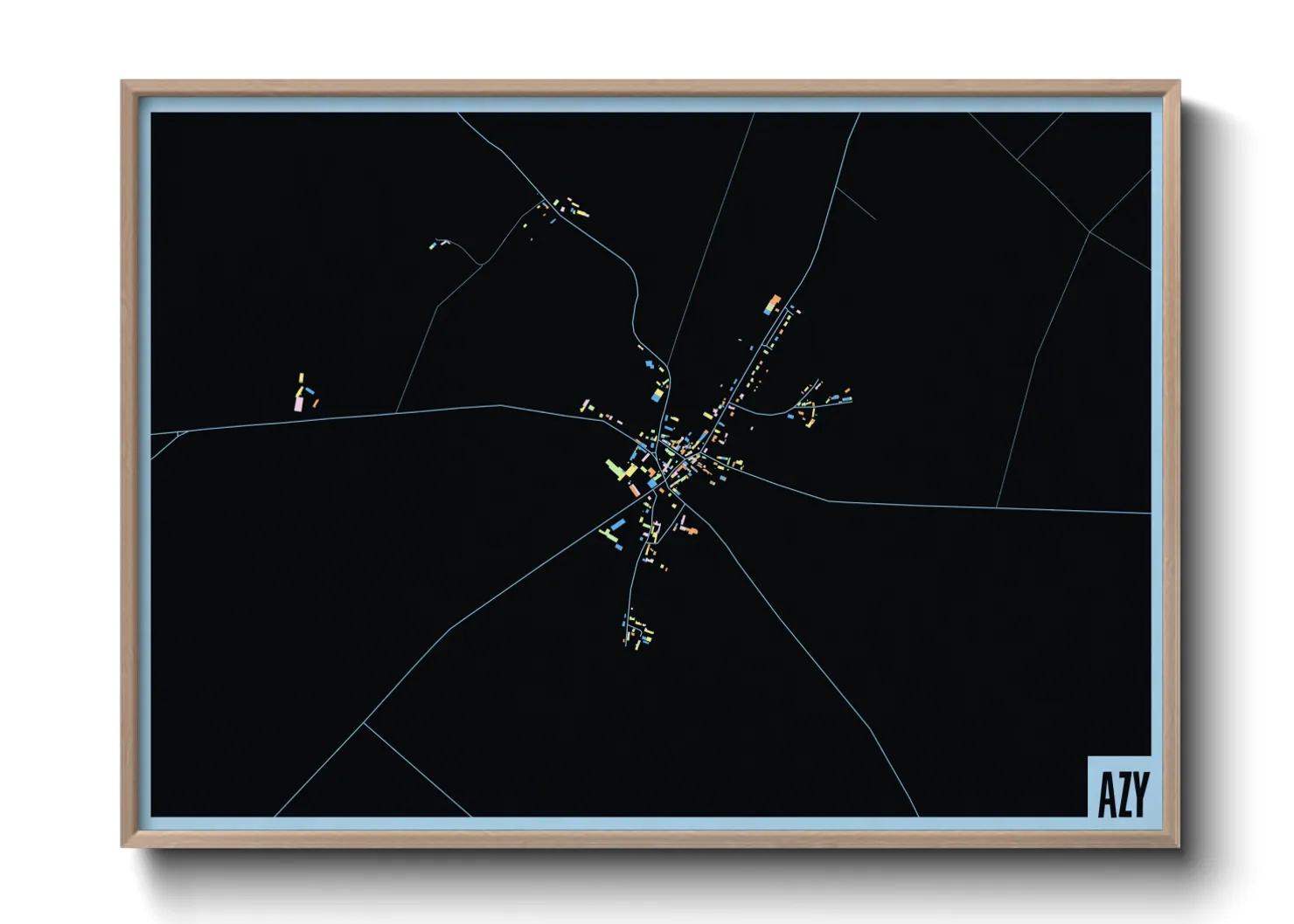 Une affiche de carte sur Azy