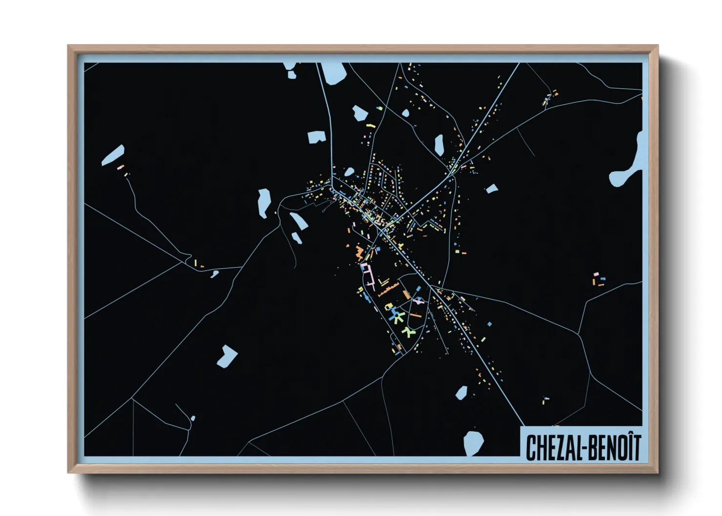 Une affiche de carte sur Chezal-Benoît