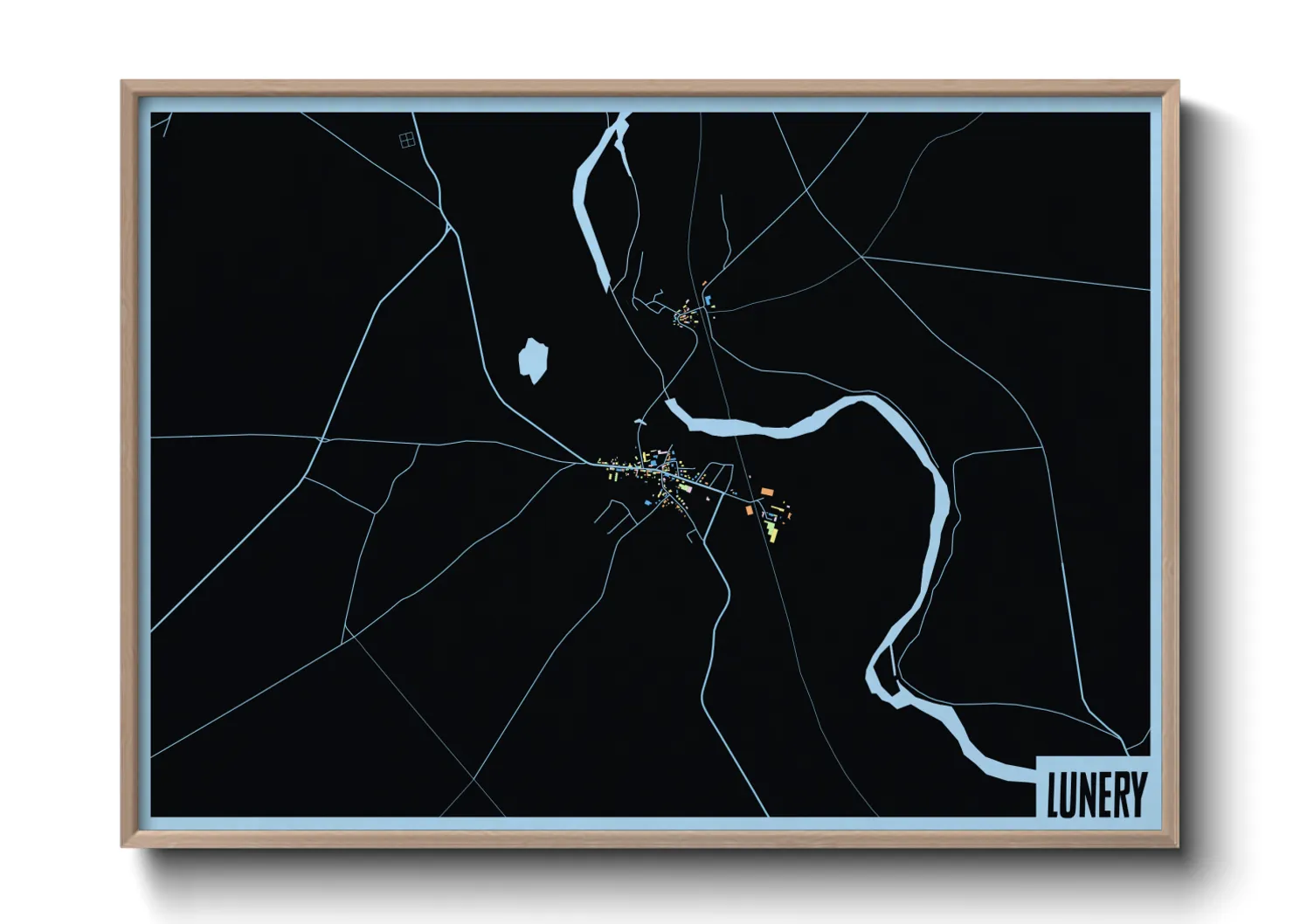 Une affiche de carte sur Lunery