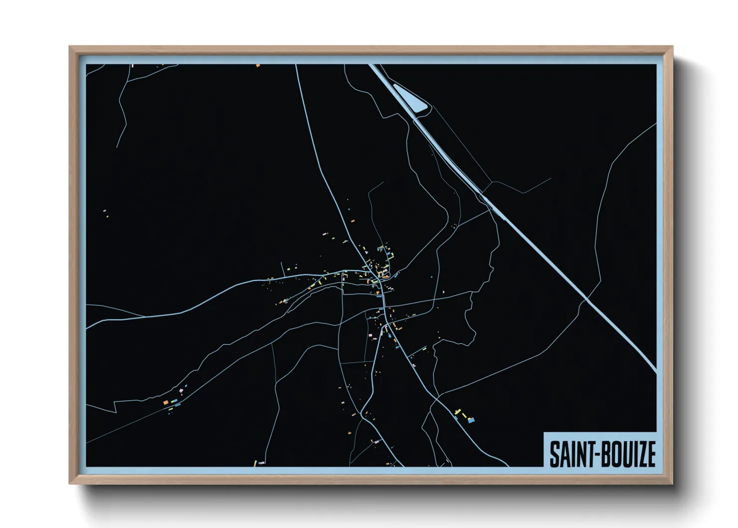 Une affiche de carte sur Saint-Bouize