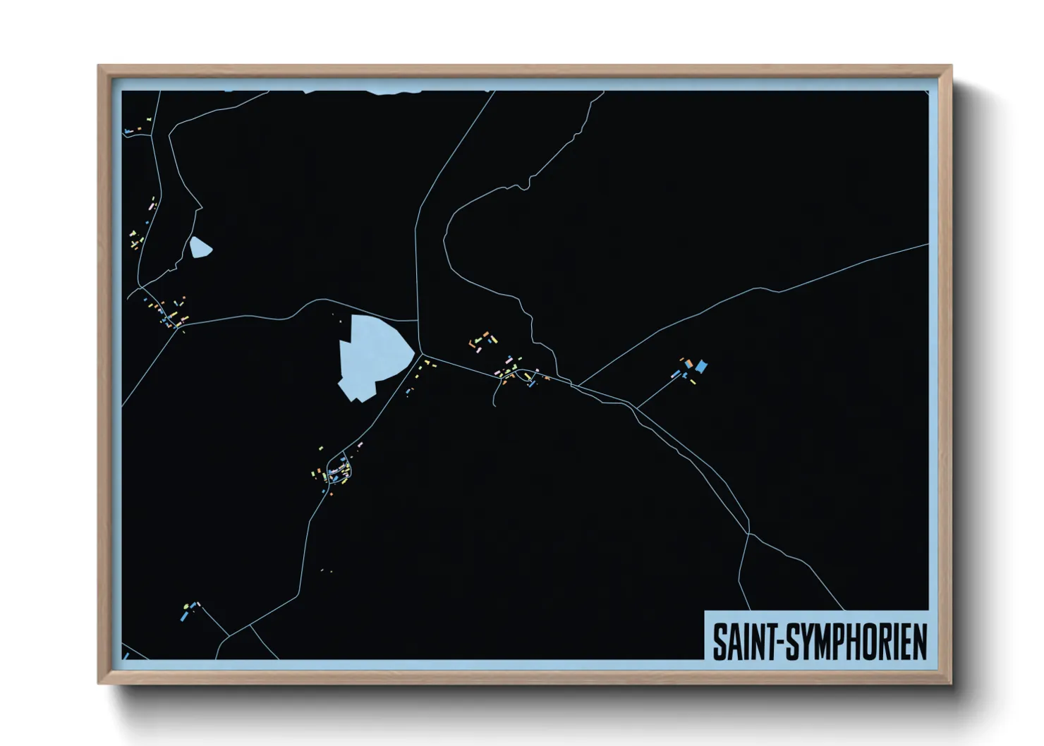 Une affiche de carte sur Saint-Symphorien